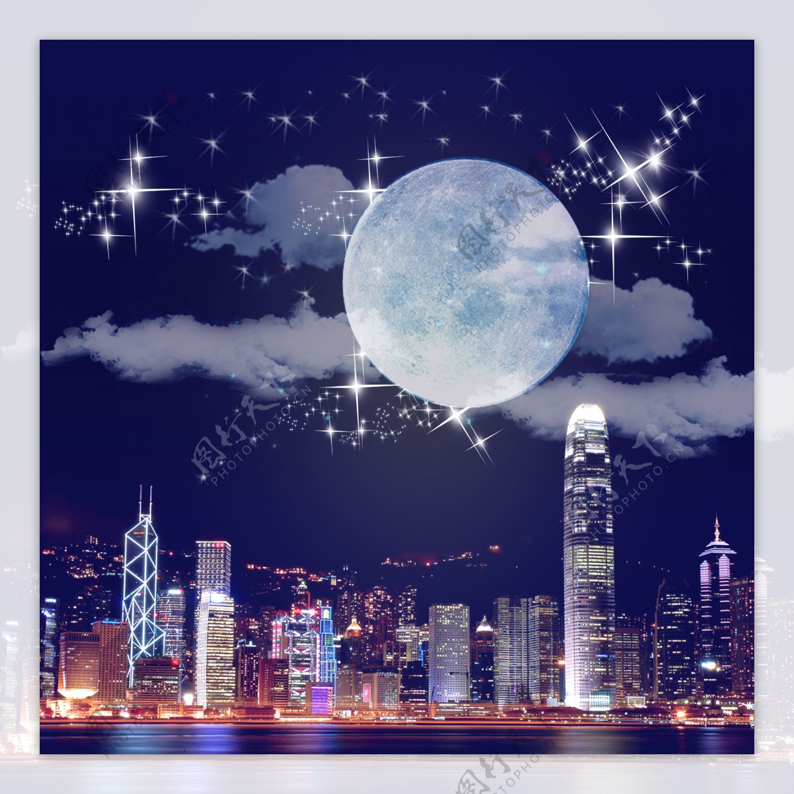 香港国际大都市的夜空
