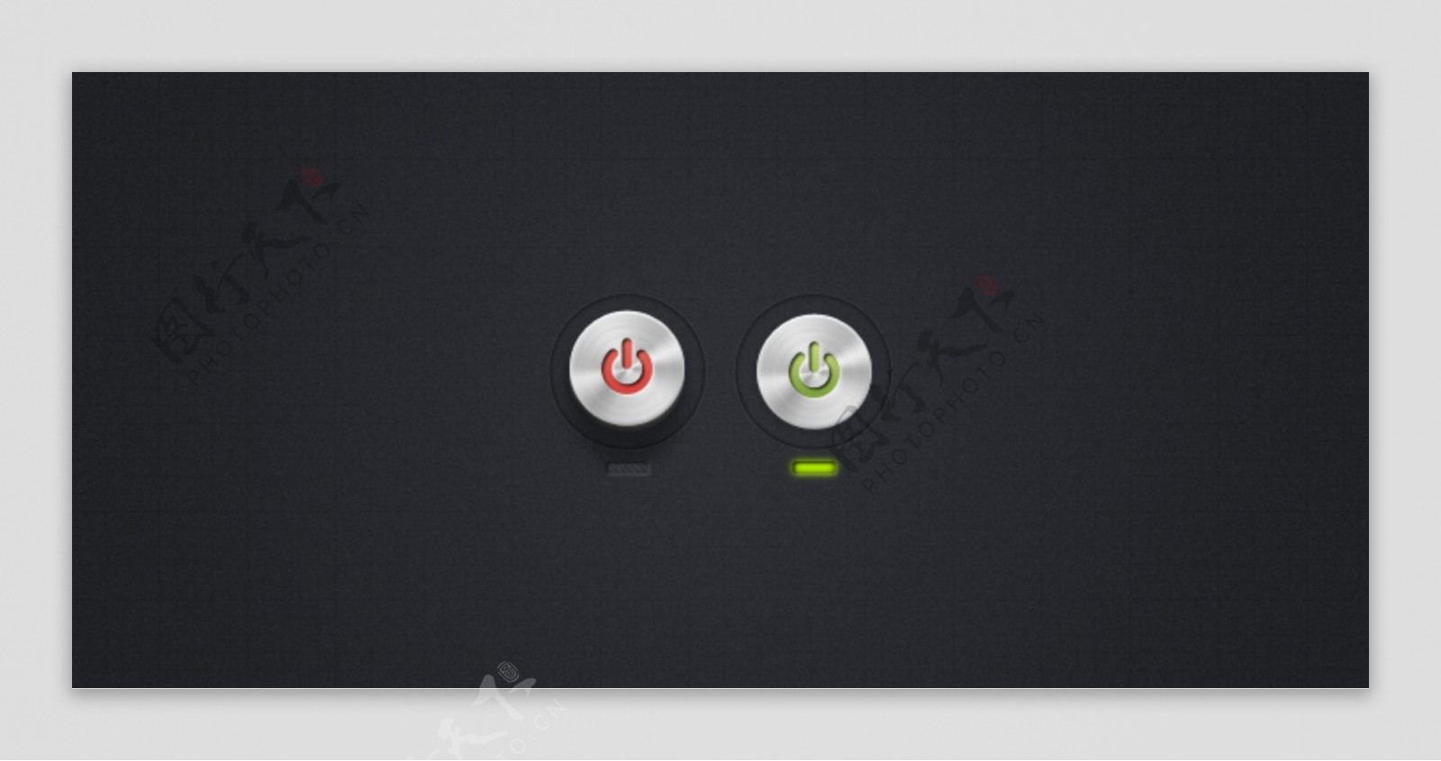 金属电源按钮UI设计图标按钮素材下载