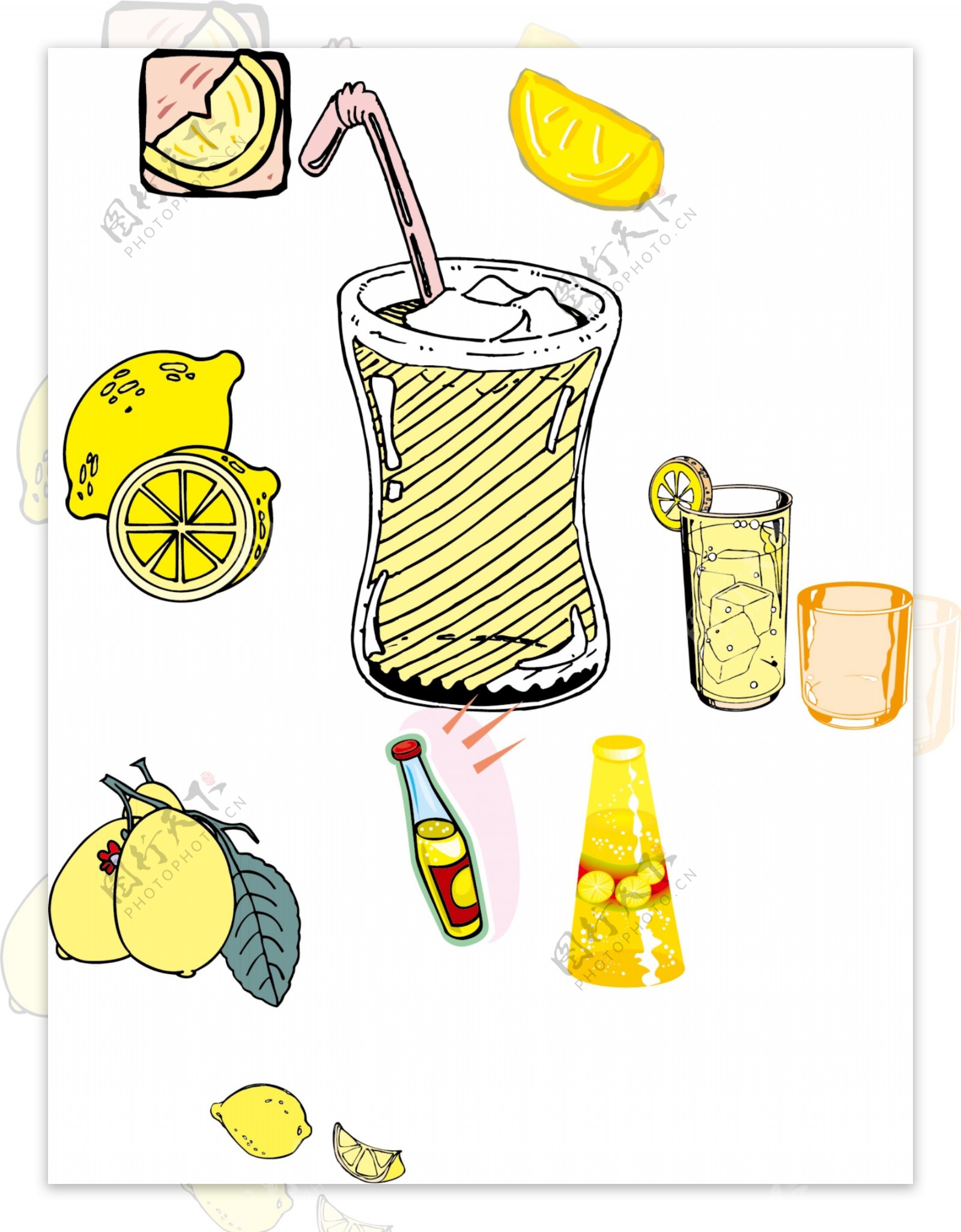 果汁店柠檬新鲜水果海报素材
