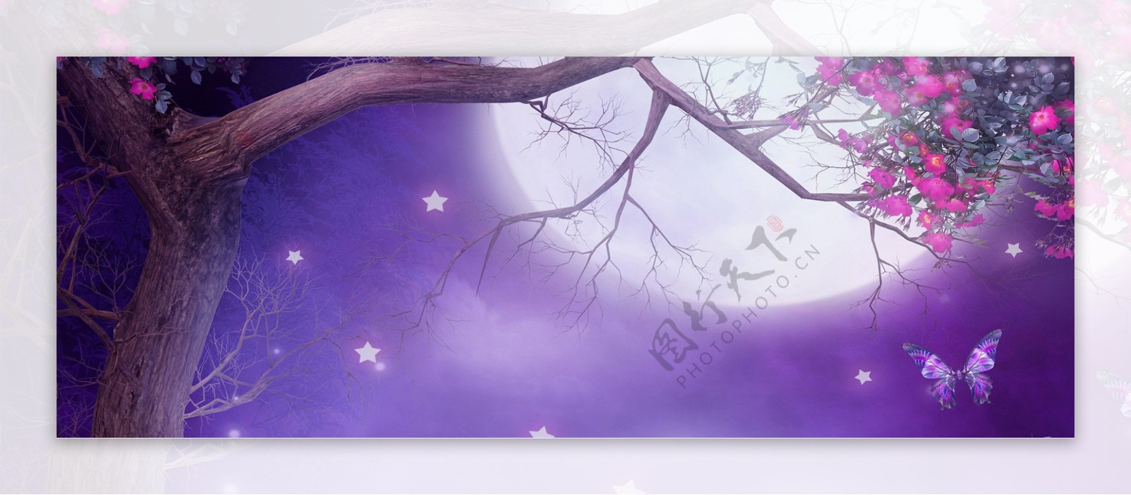 紫色天空海报banner图片