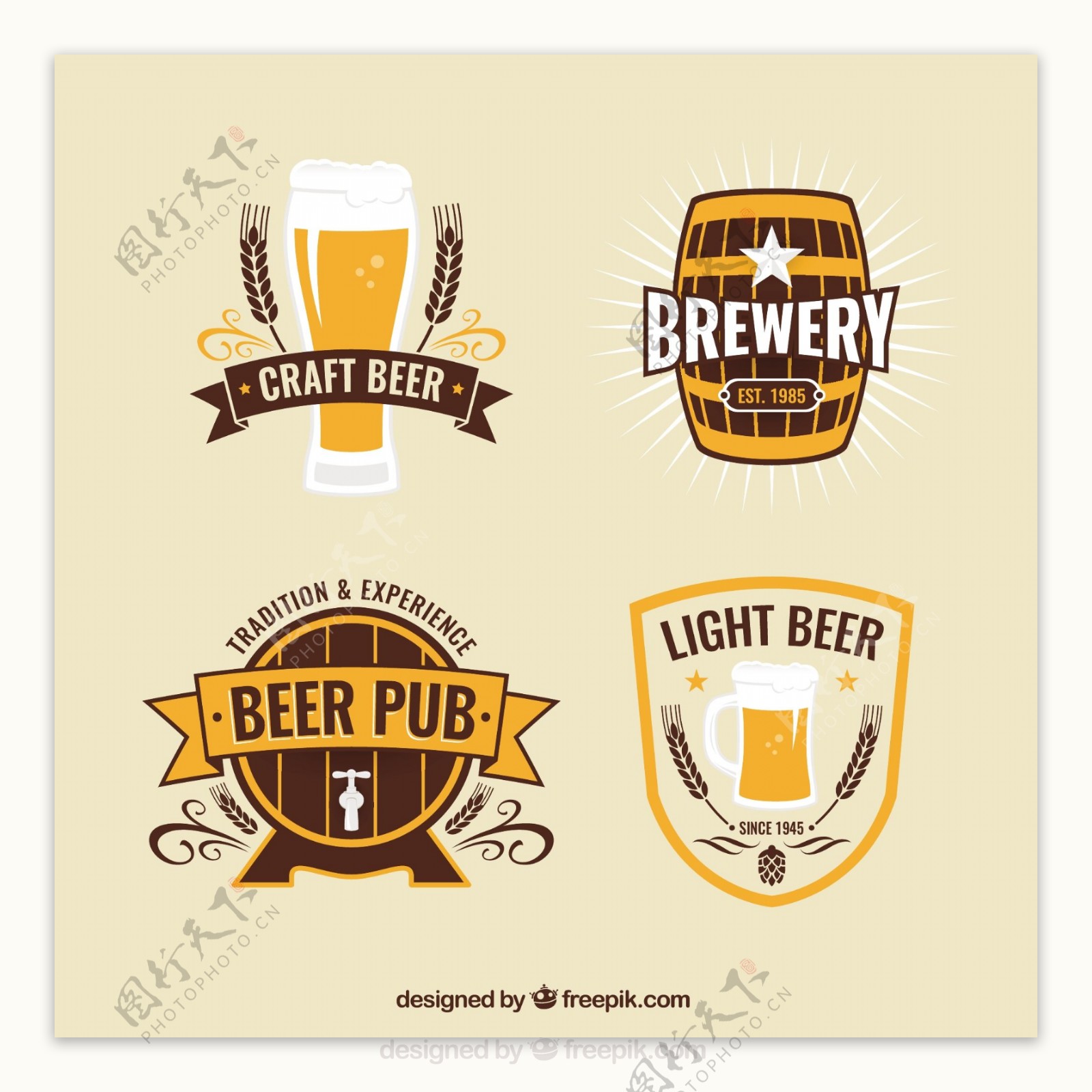 老式啤酒的徽章