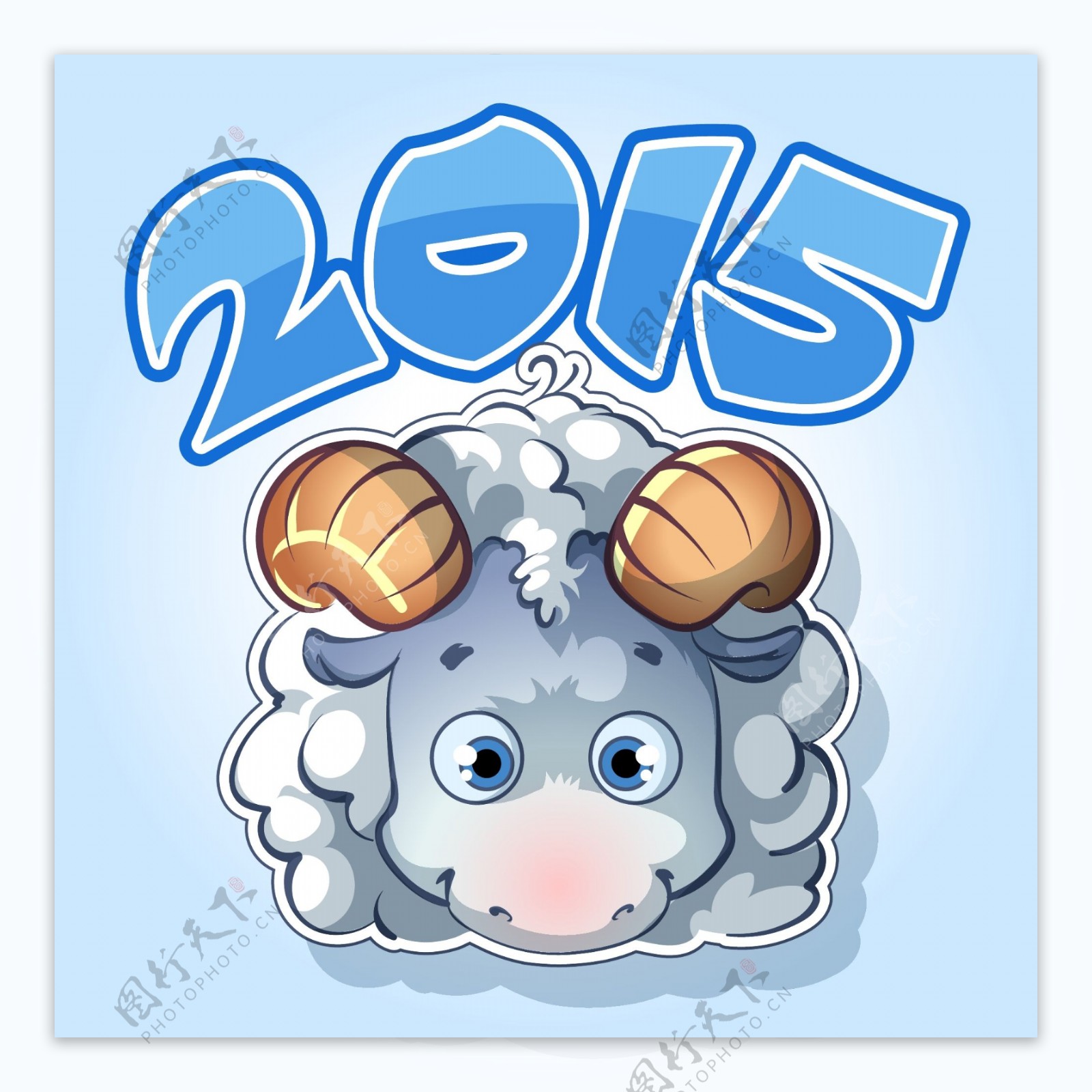 2015可爱卡通绵羊设计矢量