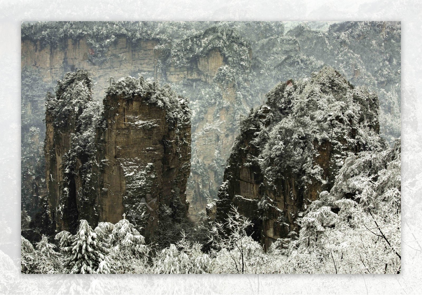 湖南张家界黄狮寨雪景