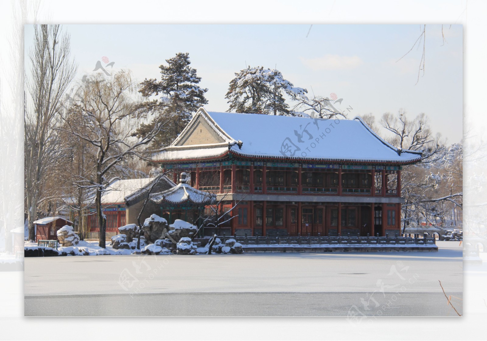 河北承德避暑山庄雪景