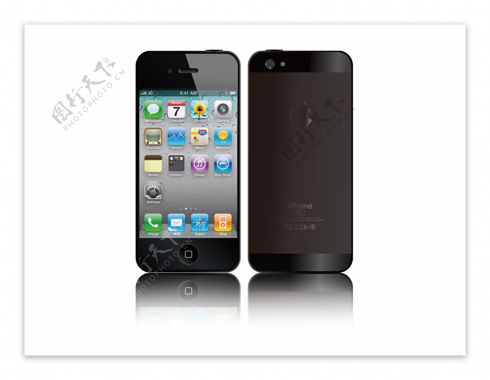 苹果5代手机展示PSD素材