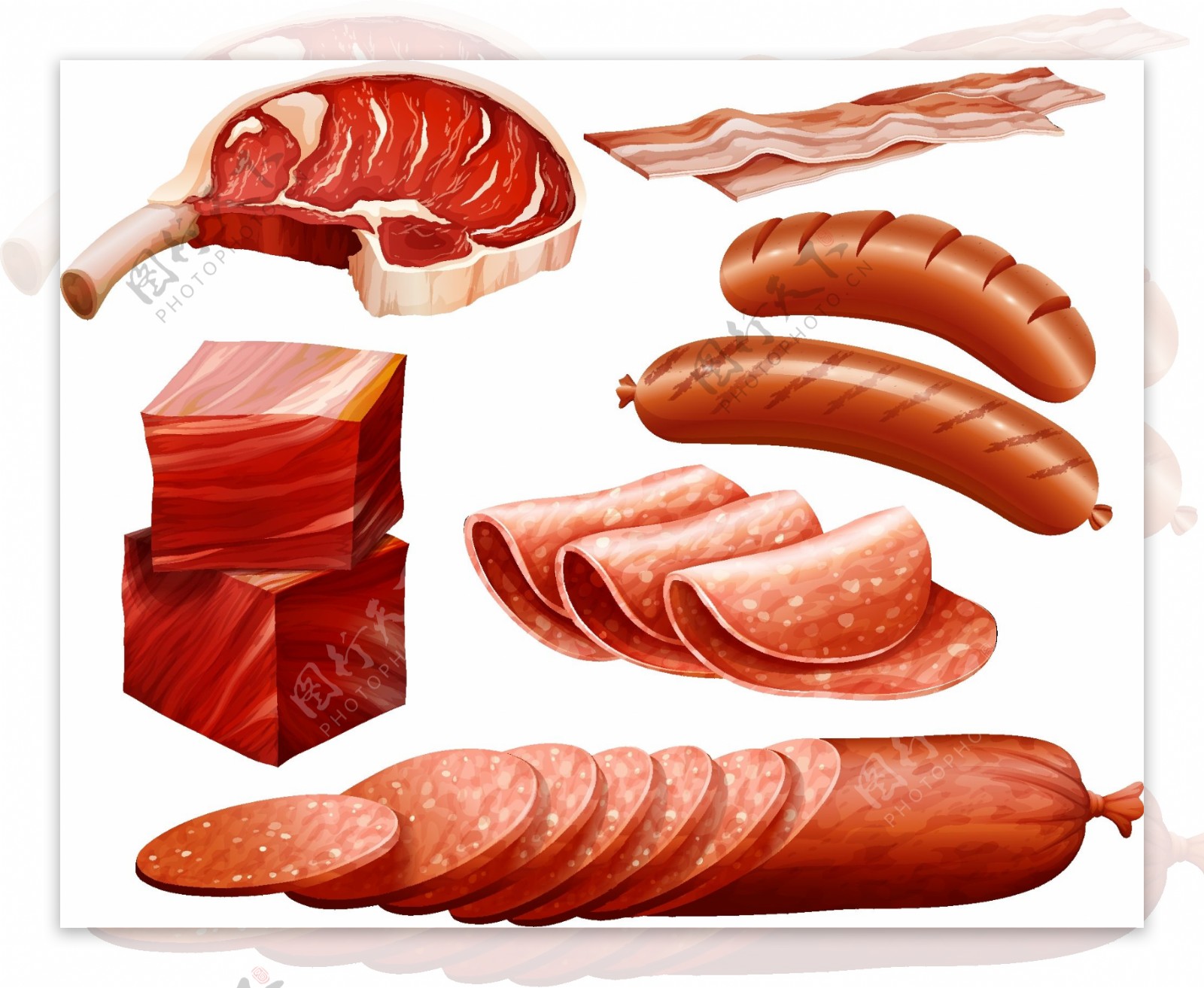 美味肉制品设计矢量图图片