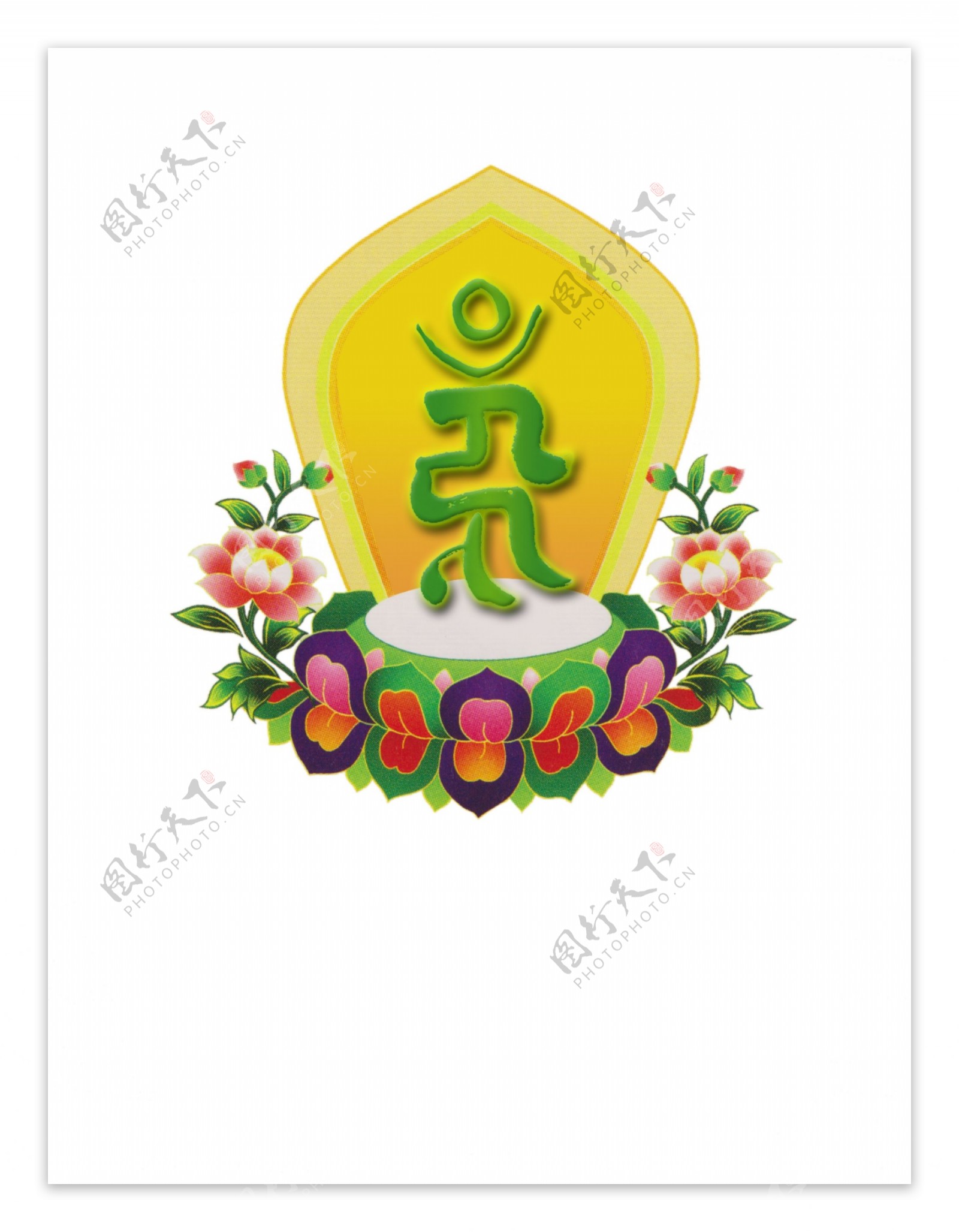 莲花座佛教种子字透明通道贴图