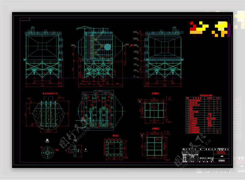 平米电除尘器图纸CAD机械图纸