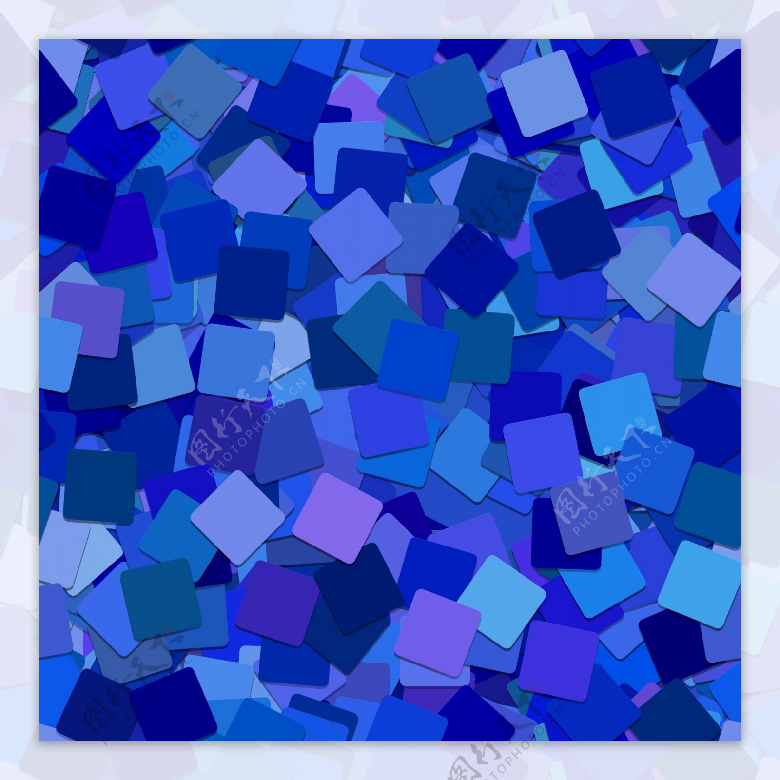 蓝色紫色方块叠加装饰图案背景