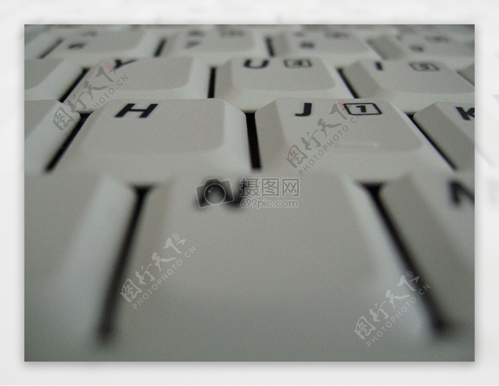 白色的键盘特写