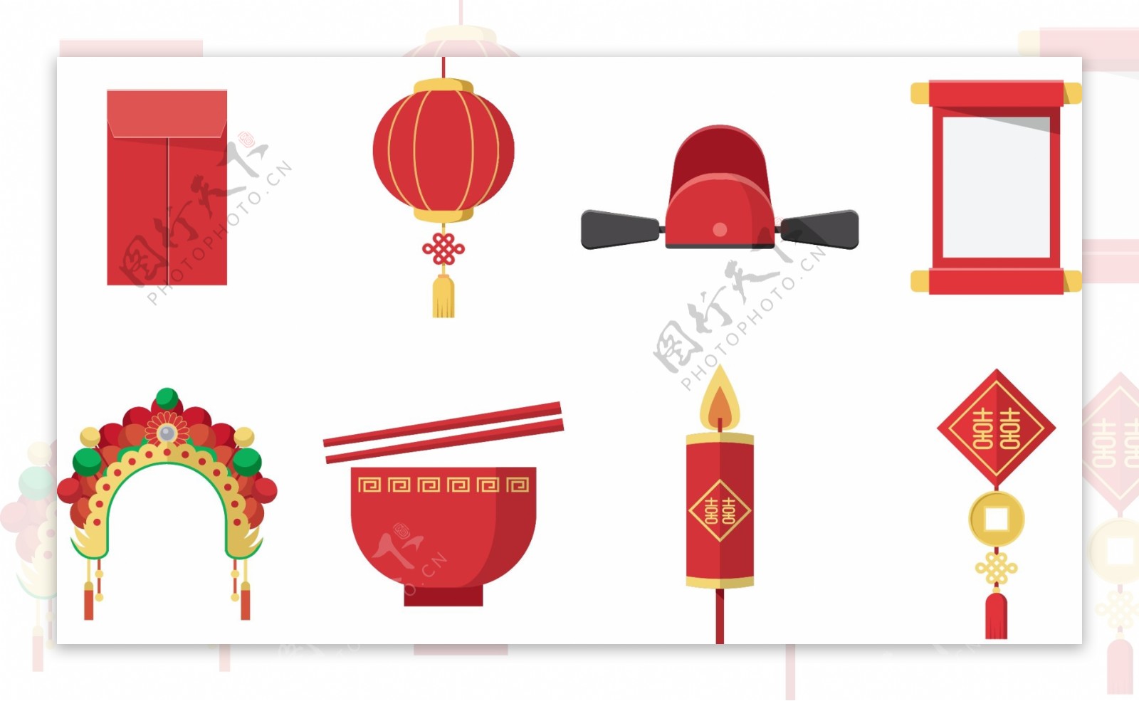 中式婚礼素材图标