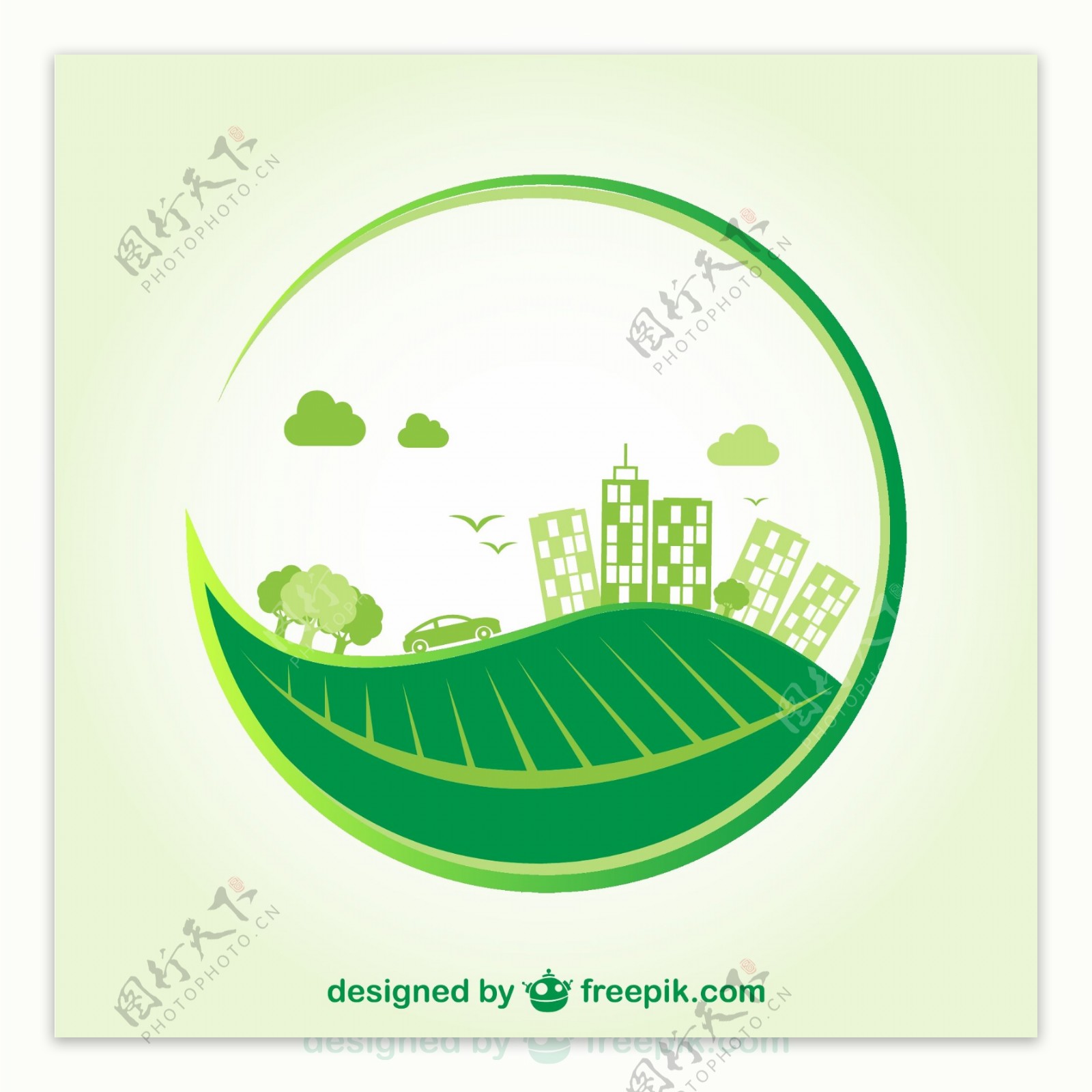 绿色树叶环保图片