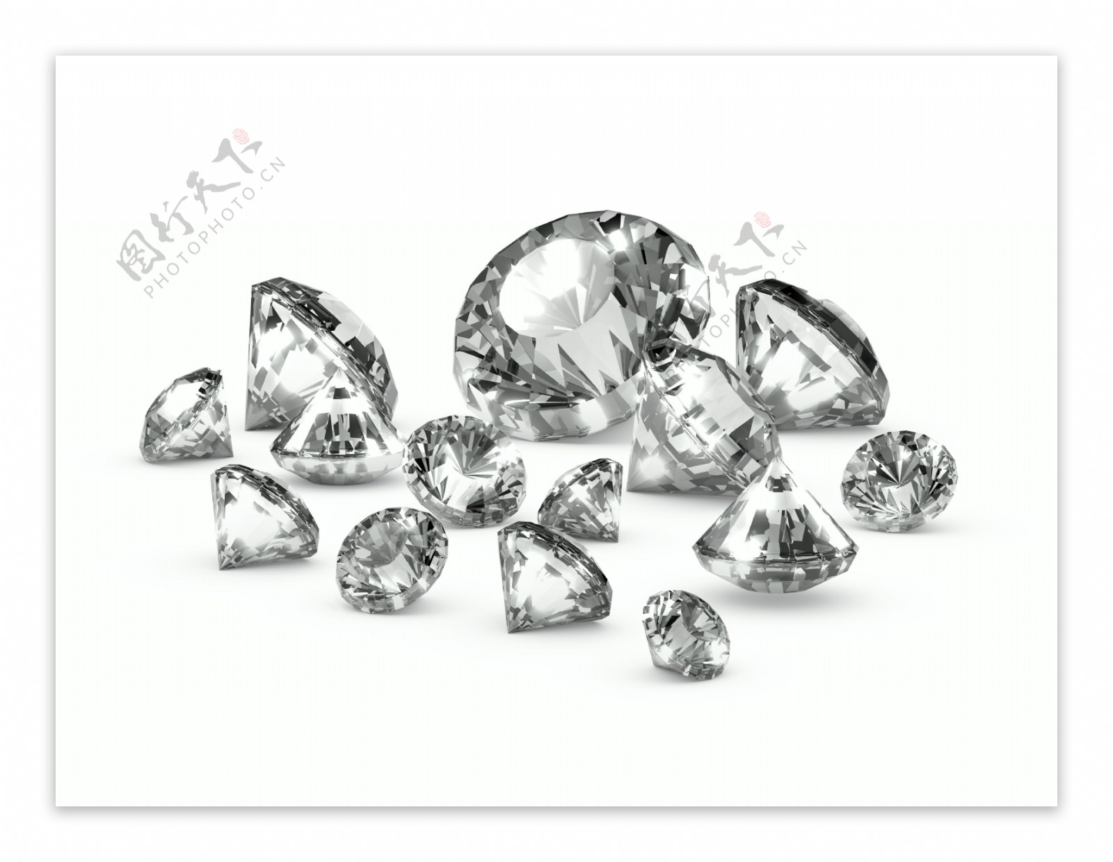 不同大小的钻石