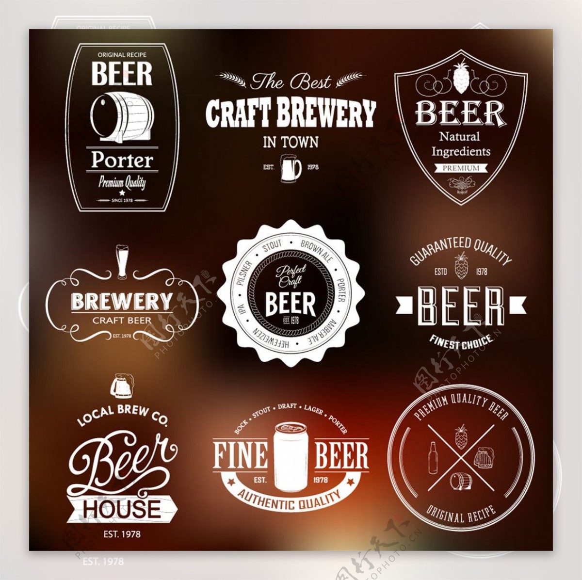 梦幻啤酒元素图标图片