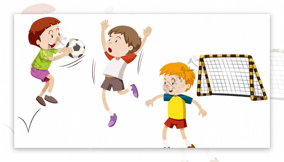 足球运动可爱的卡通儿童插画