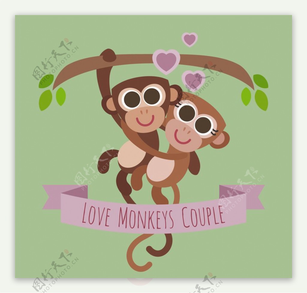 情侣猴子矢量