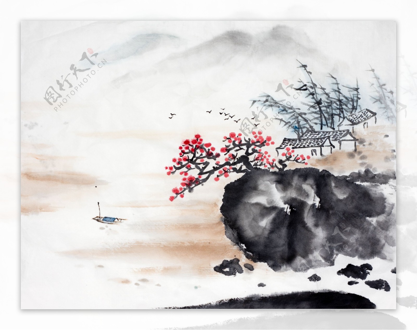 中国风水墨风景画图片