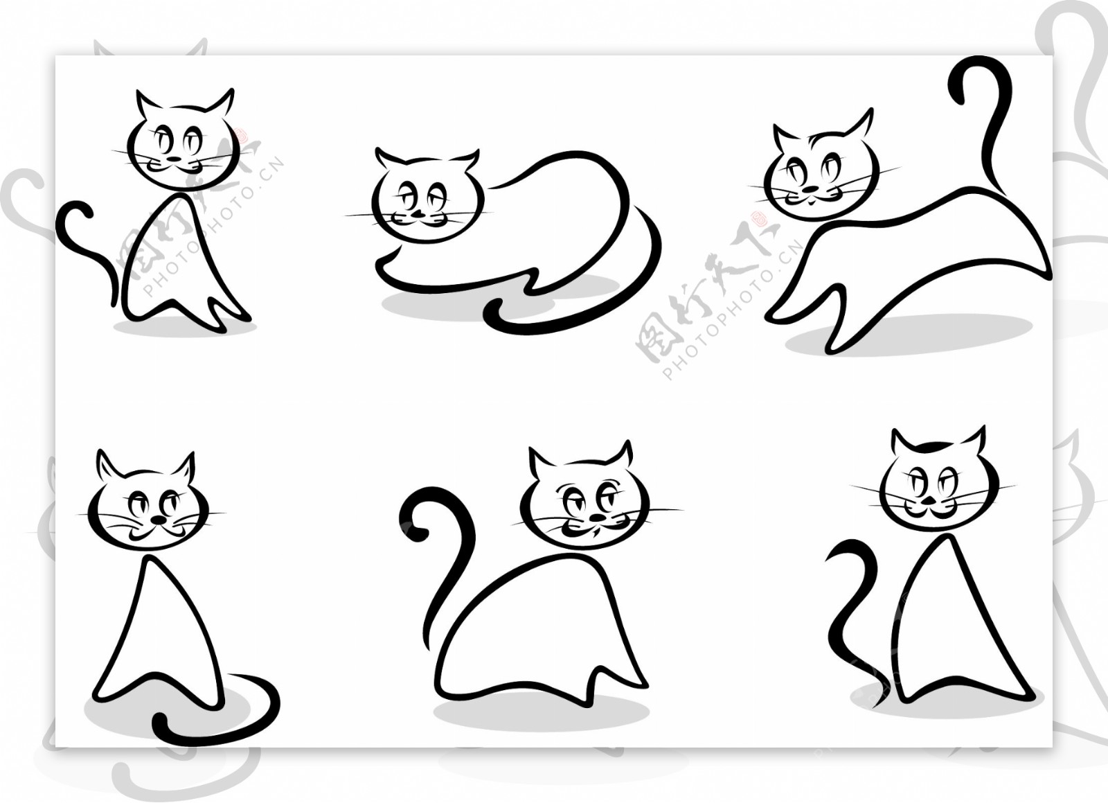 猫咪矢量图简笔画