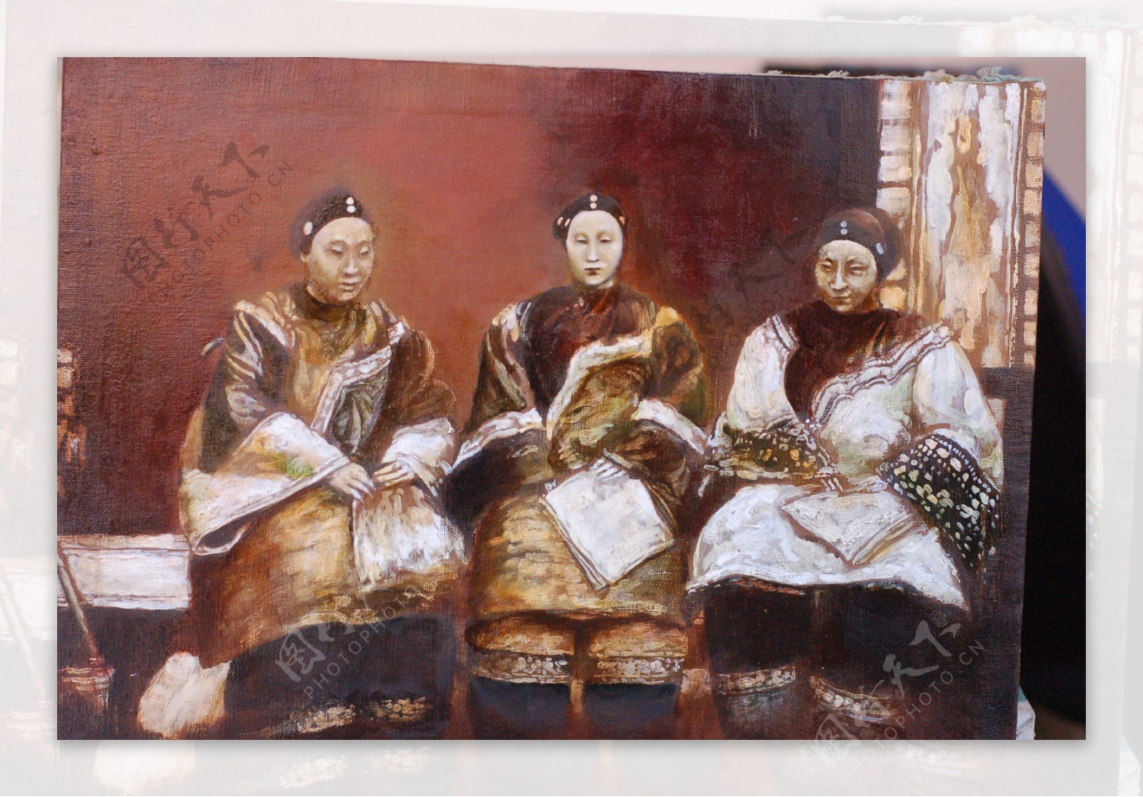 三个女人油画图片