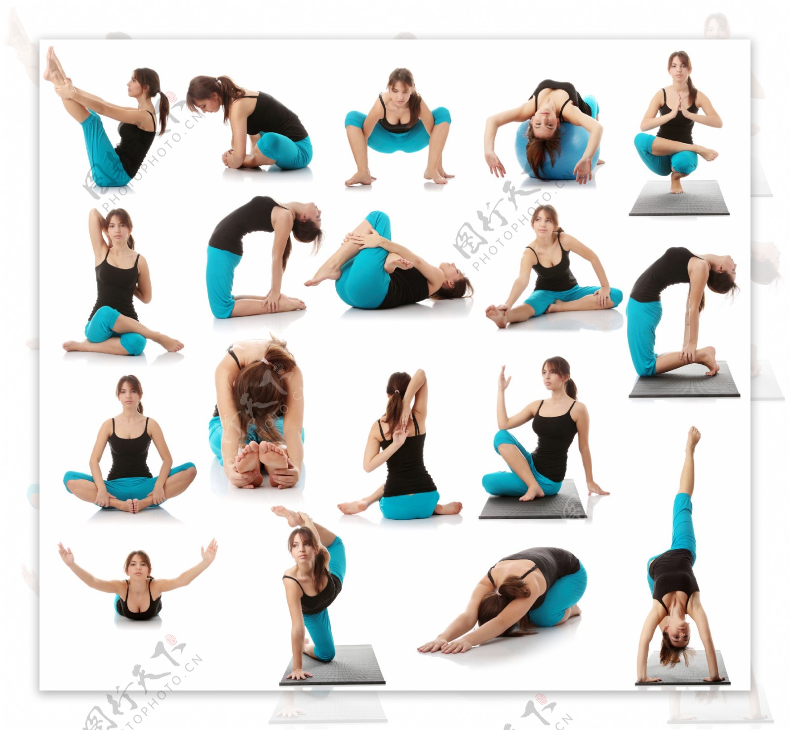 练瑜珈的健康美女图片
