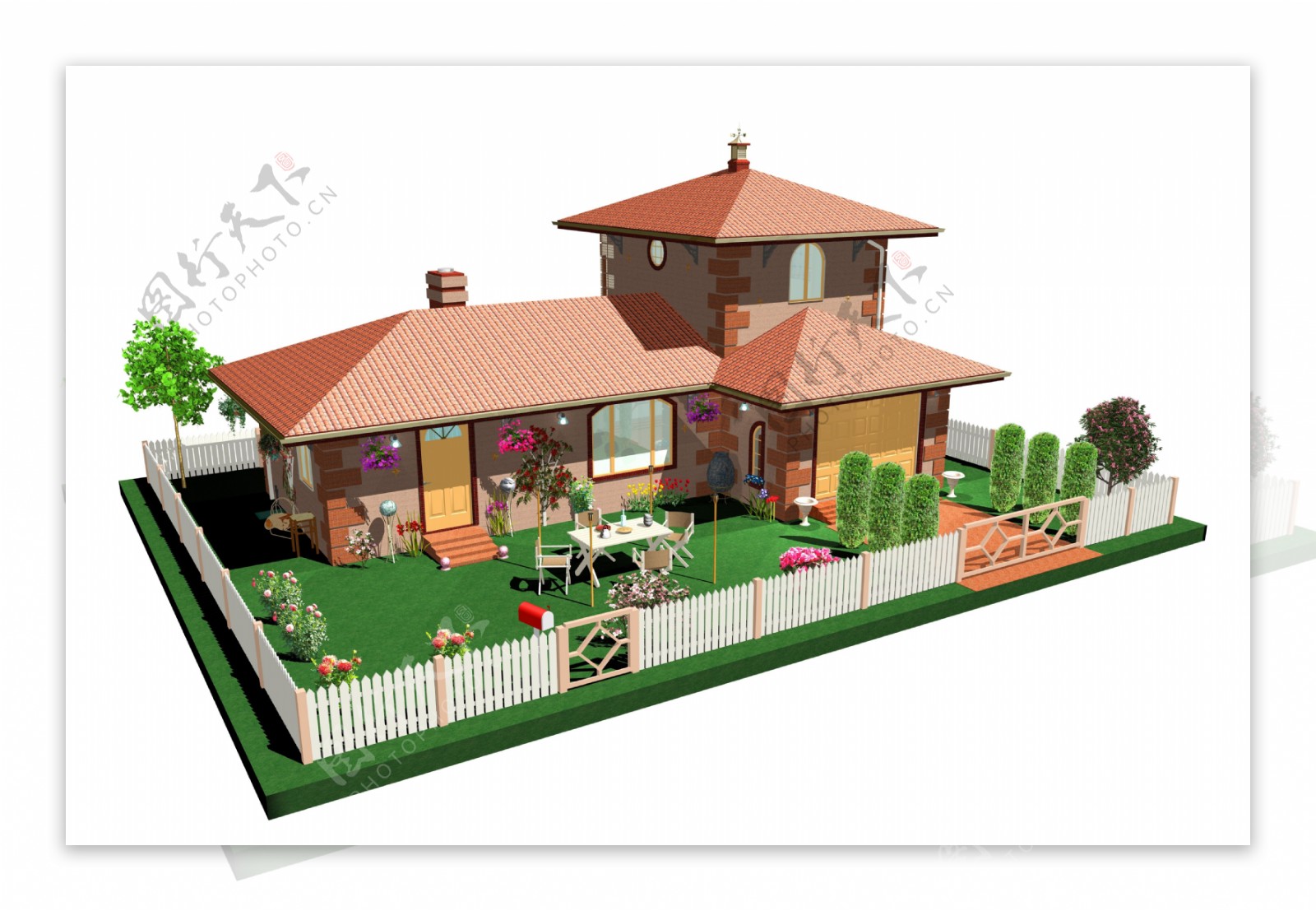 豪华3D房子模型图片