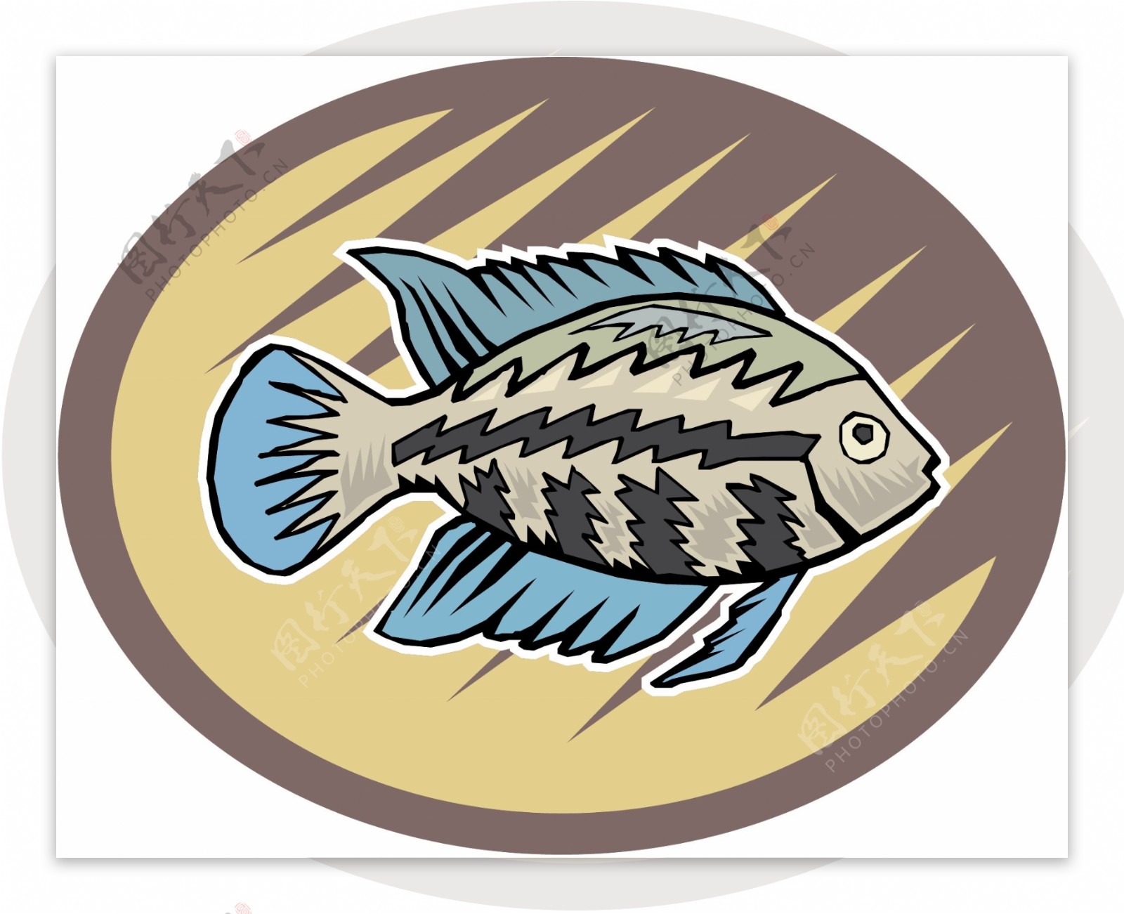 五彩小鱼水生动物矢量素材EPS格式0151