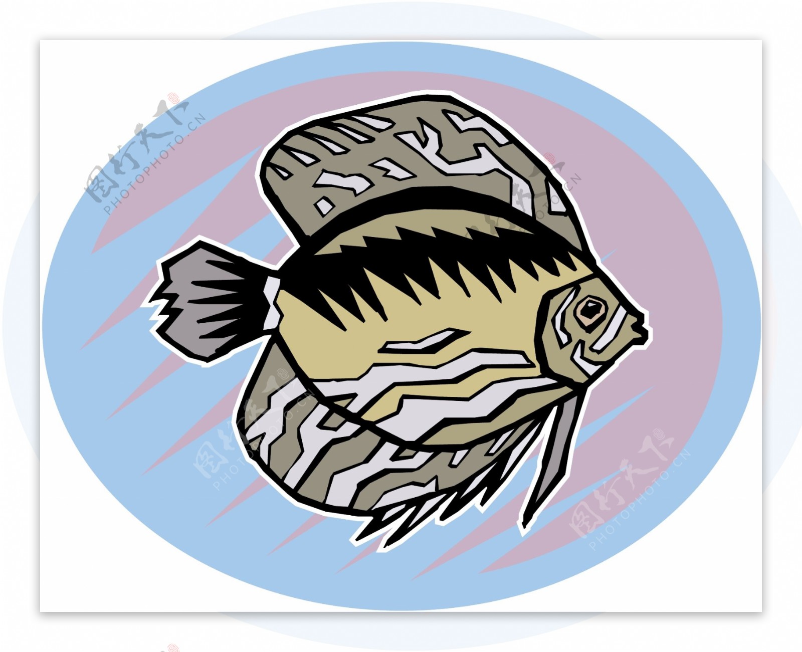 五彩小鱼水生动物矢量素材EPS格式0673