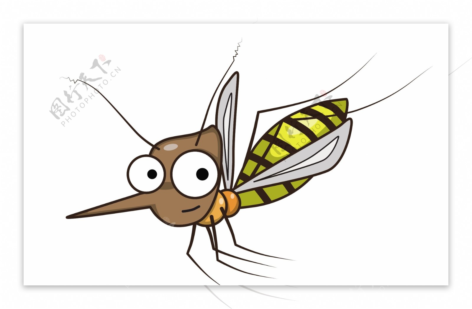 可爱的卡通蚊子图片-商业图片-正版原创图片下载购买-VEER图片库