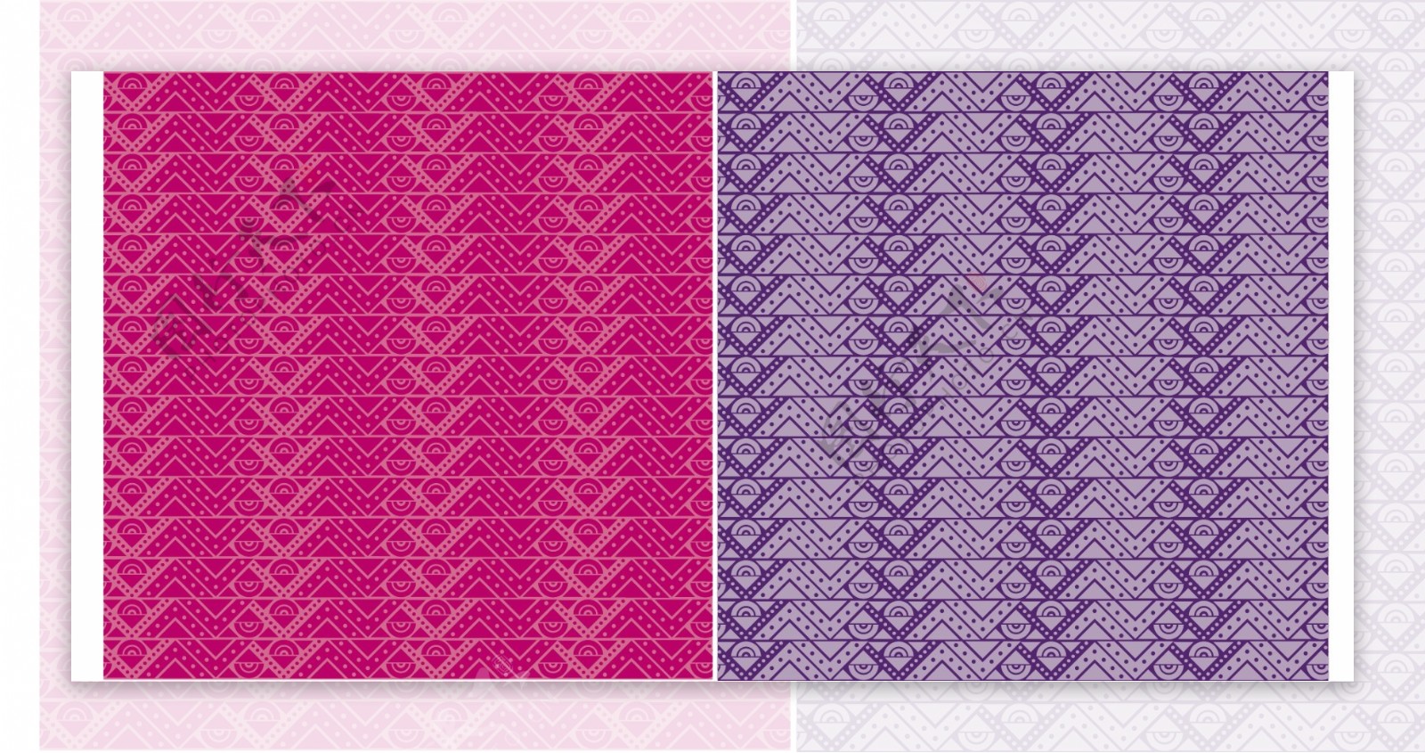 玫红淡紫色两款条纹尖角图案矢量花型花纹