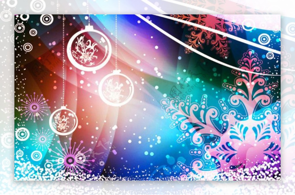 圣诞球花纹壁纸图片