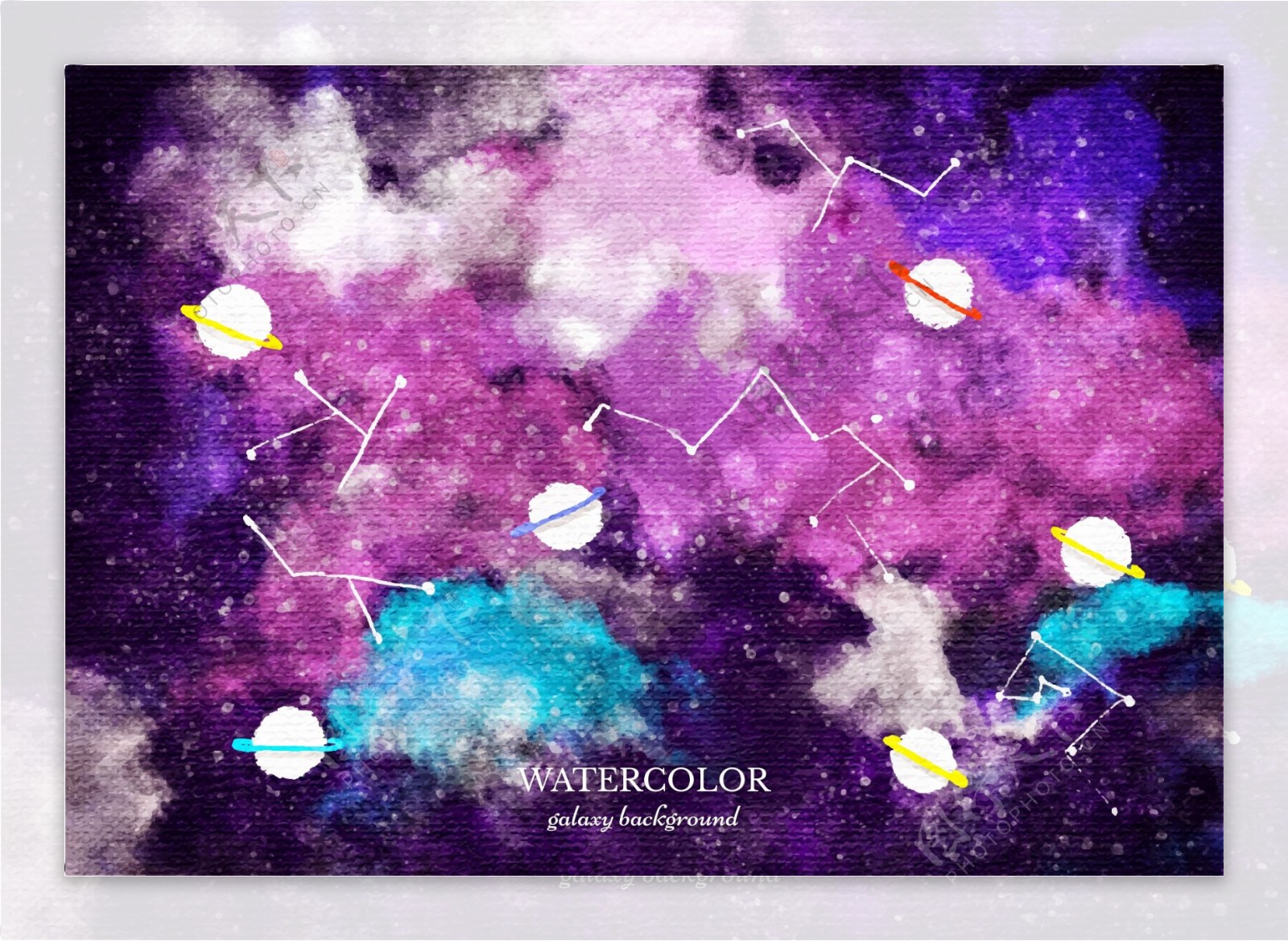 唯美梦幻紫色星空星云背景