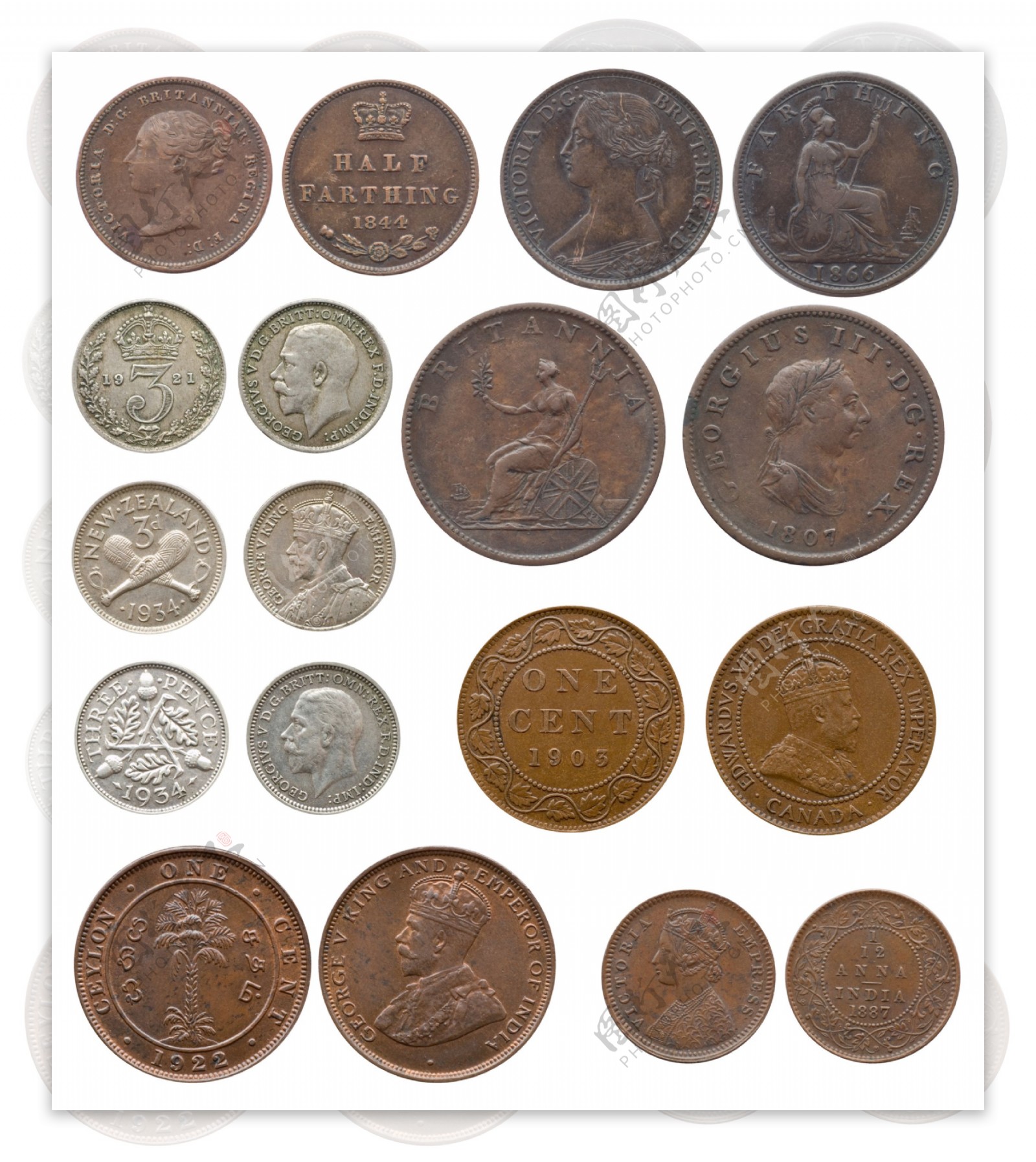 各种外国硬币图片