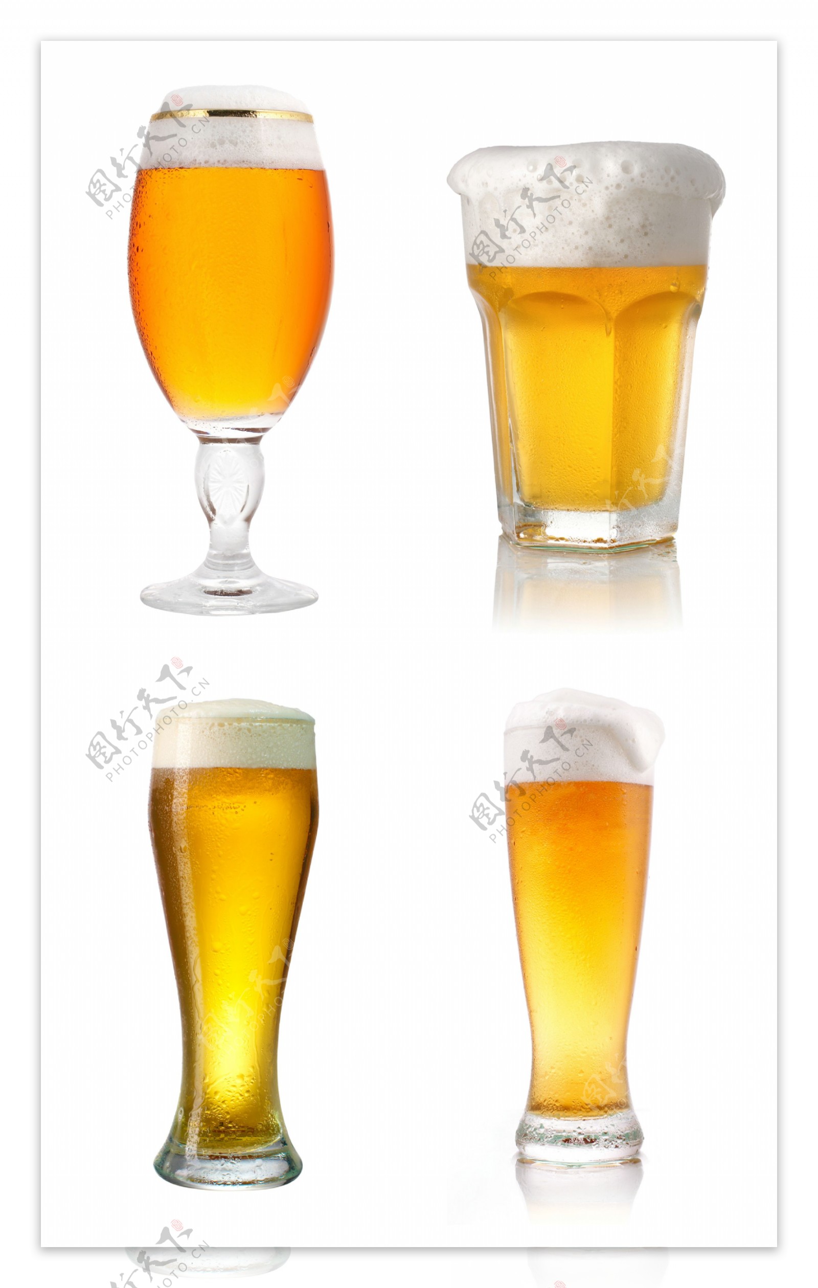 四杯啤酒图片