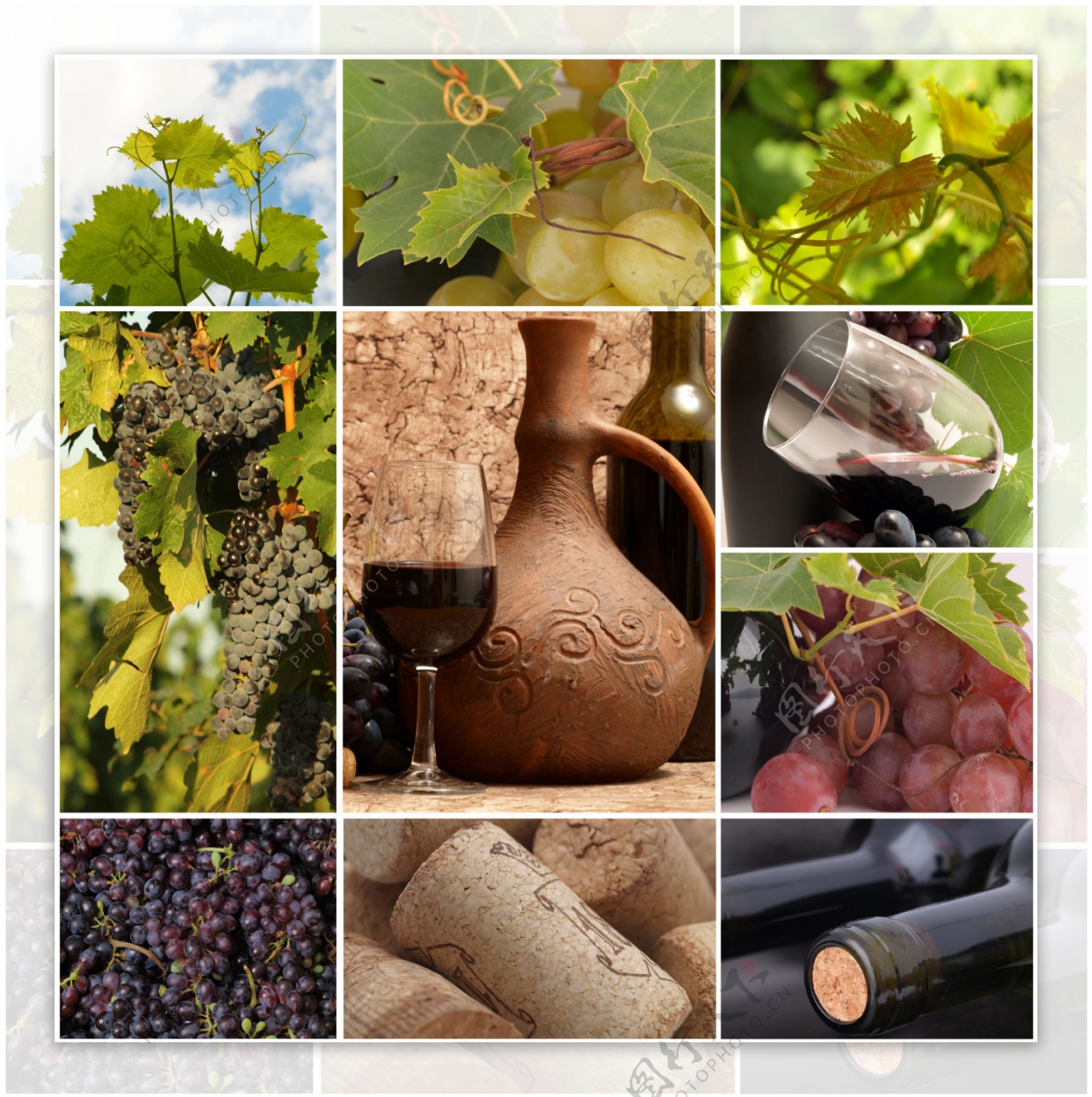 葡萄酒拼图图片