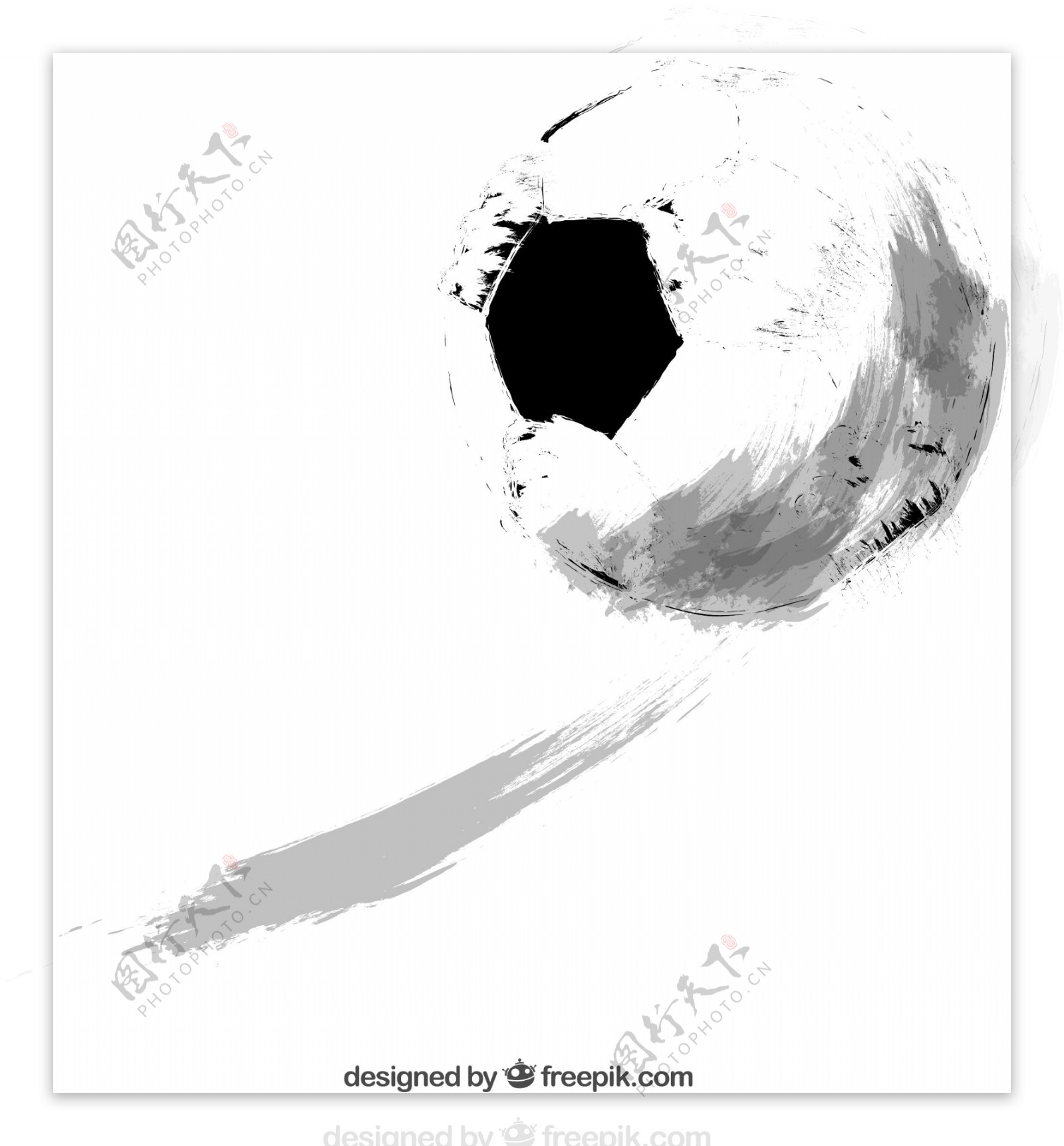手绘足球设计矢量素材