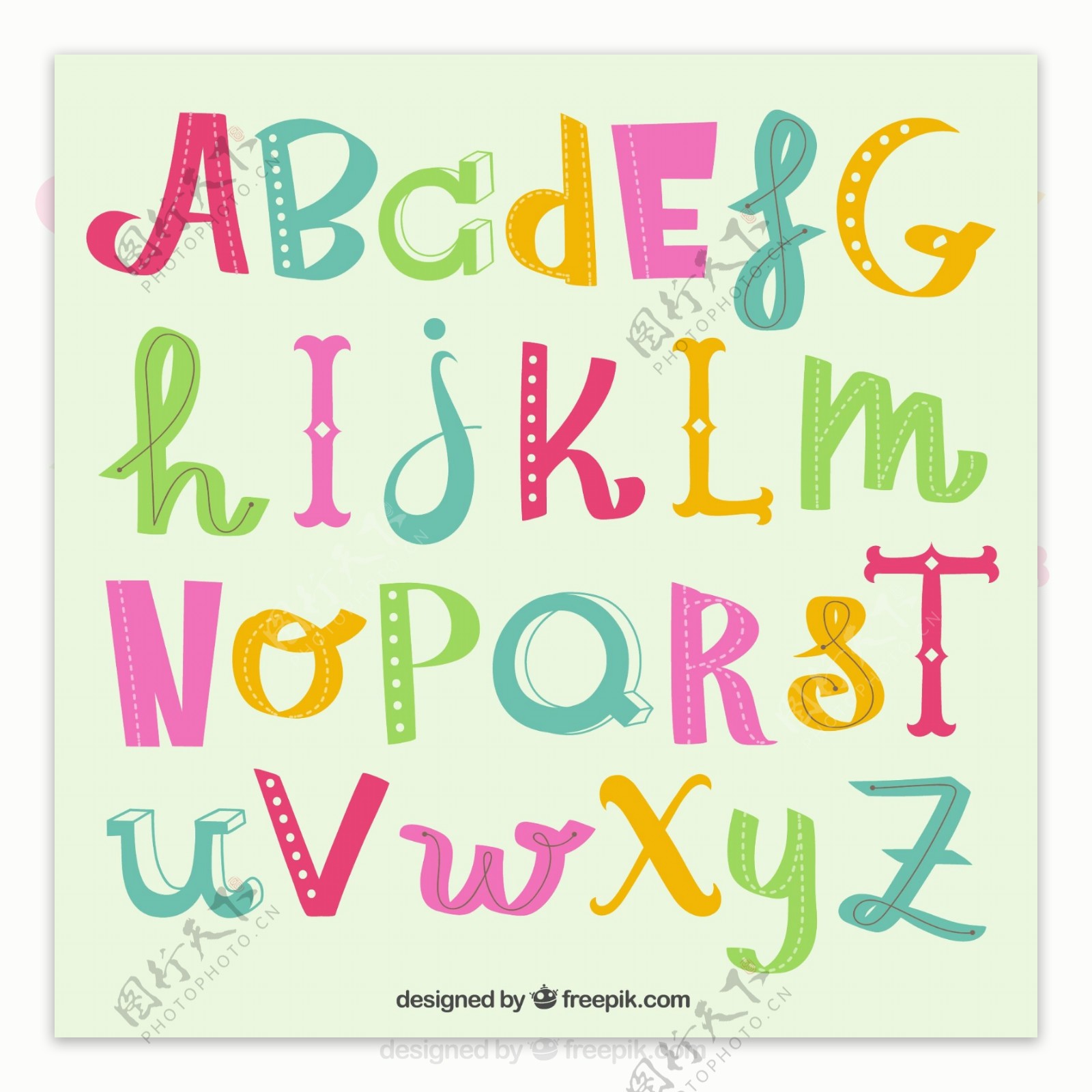 创意彩色字母