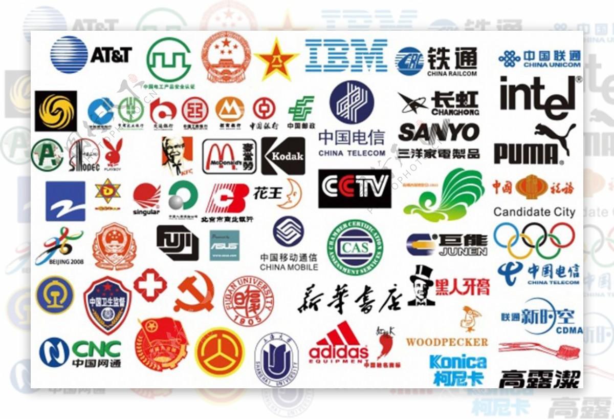 中国部分知名企业和银行的LOGO矢量图