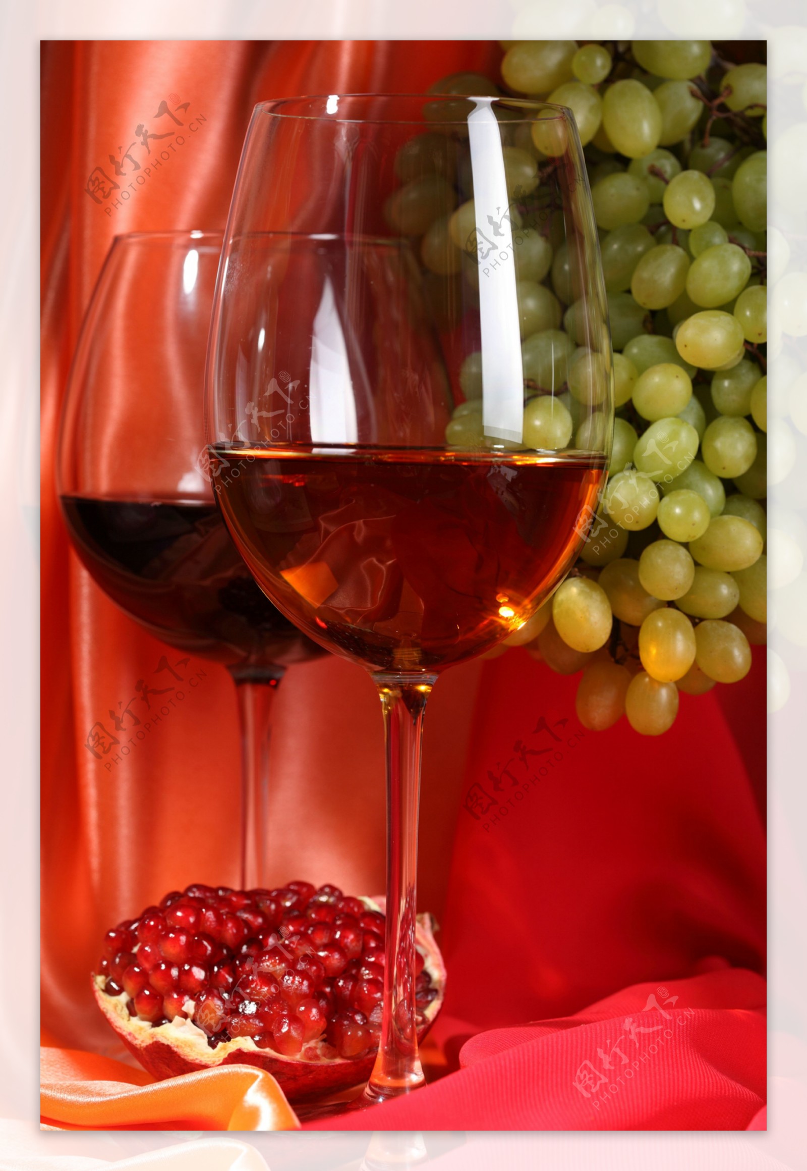 葡萄酒与水果素材图片