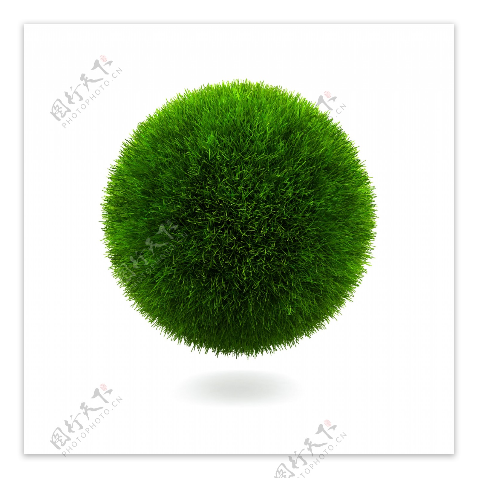 绿色环保草地球形图片