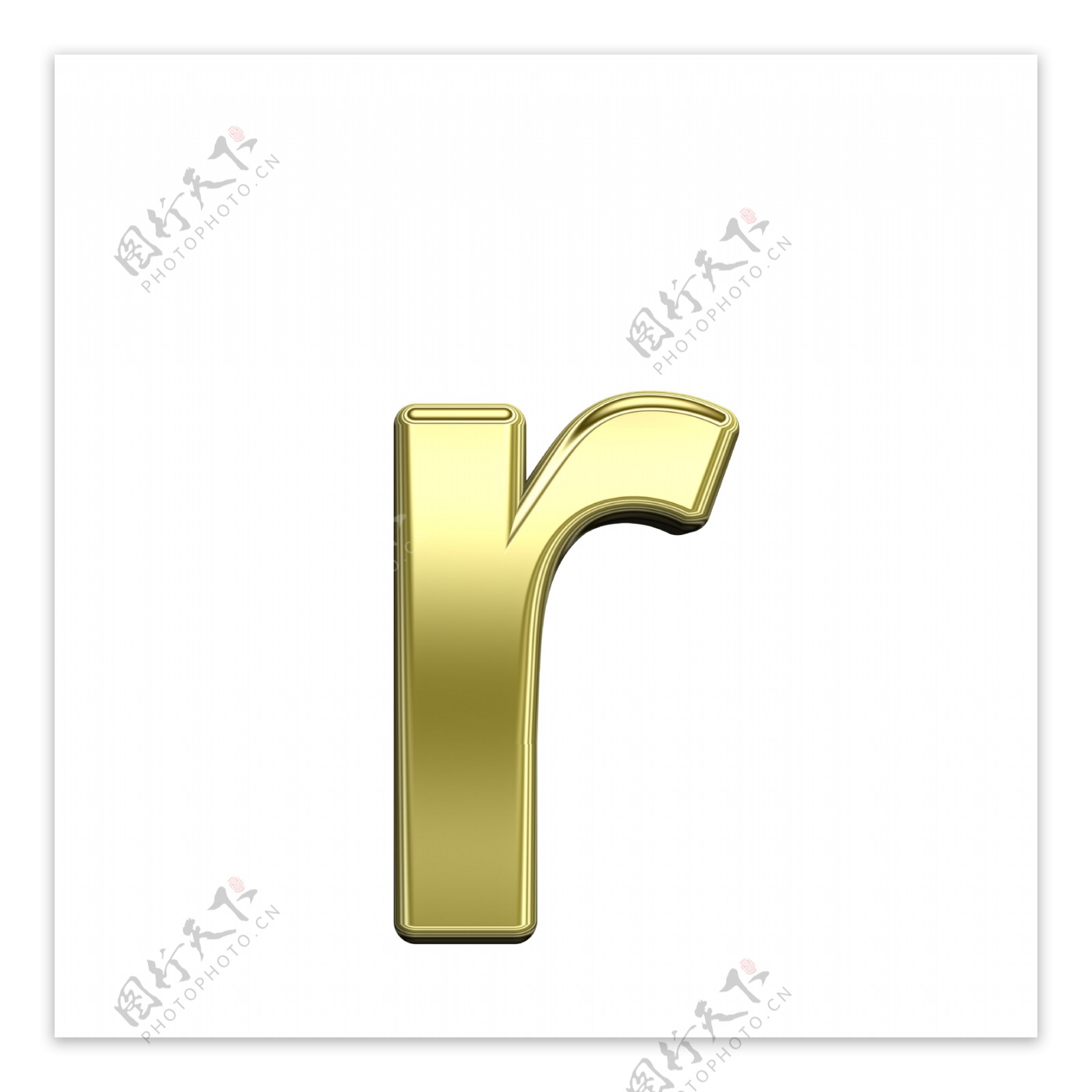 一个小写字母从闪亮的金色字母集