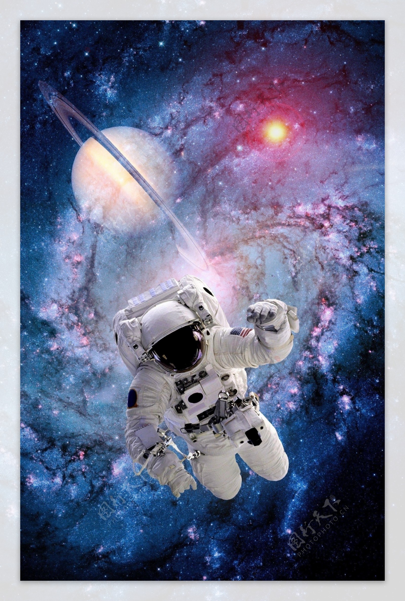 太空飞行的宇航员图片