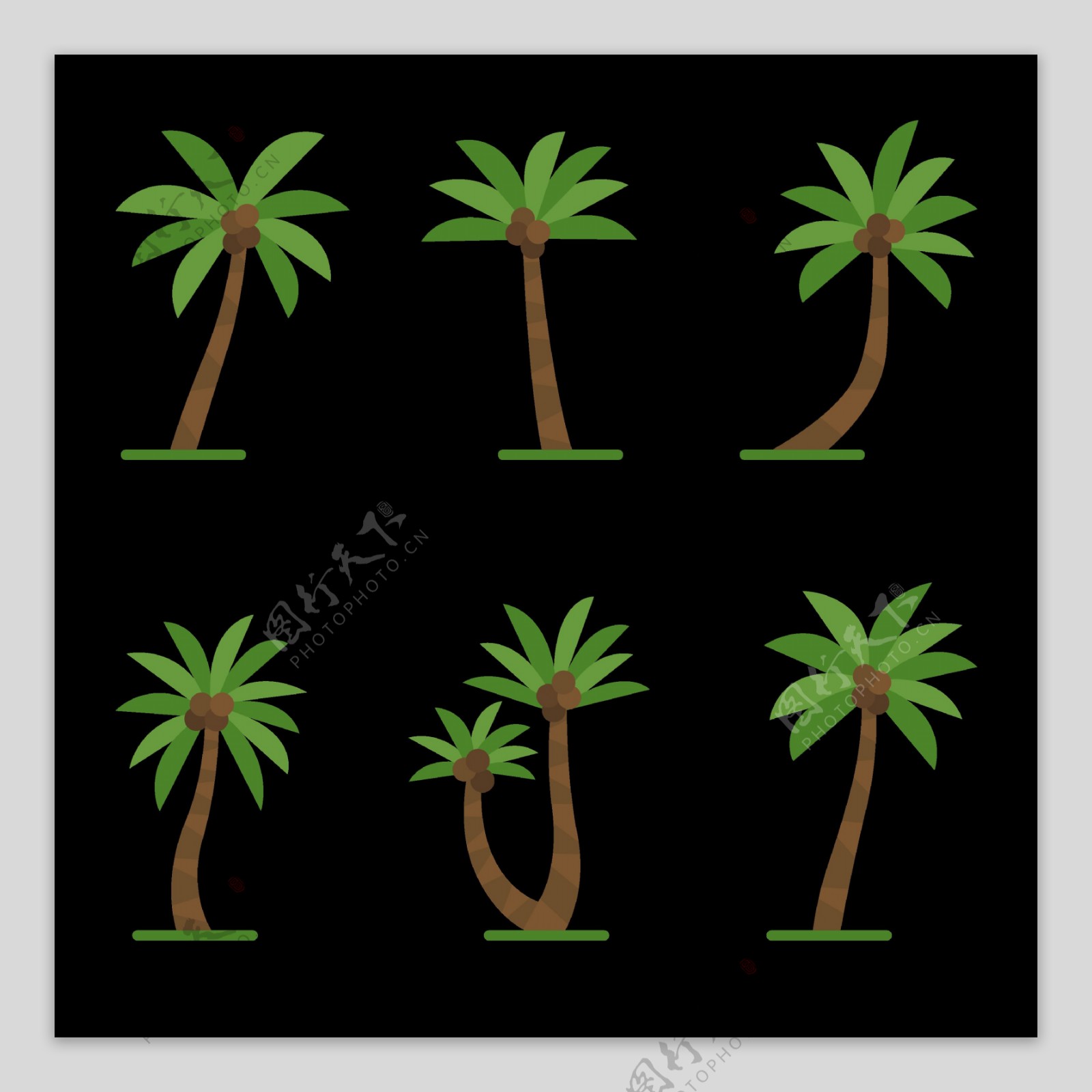 棕榈树椰树免抠png透明图层素材