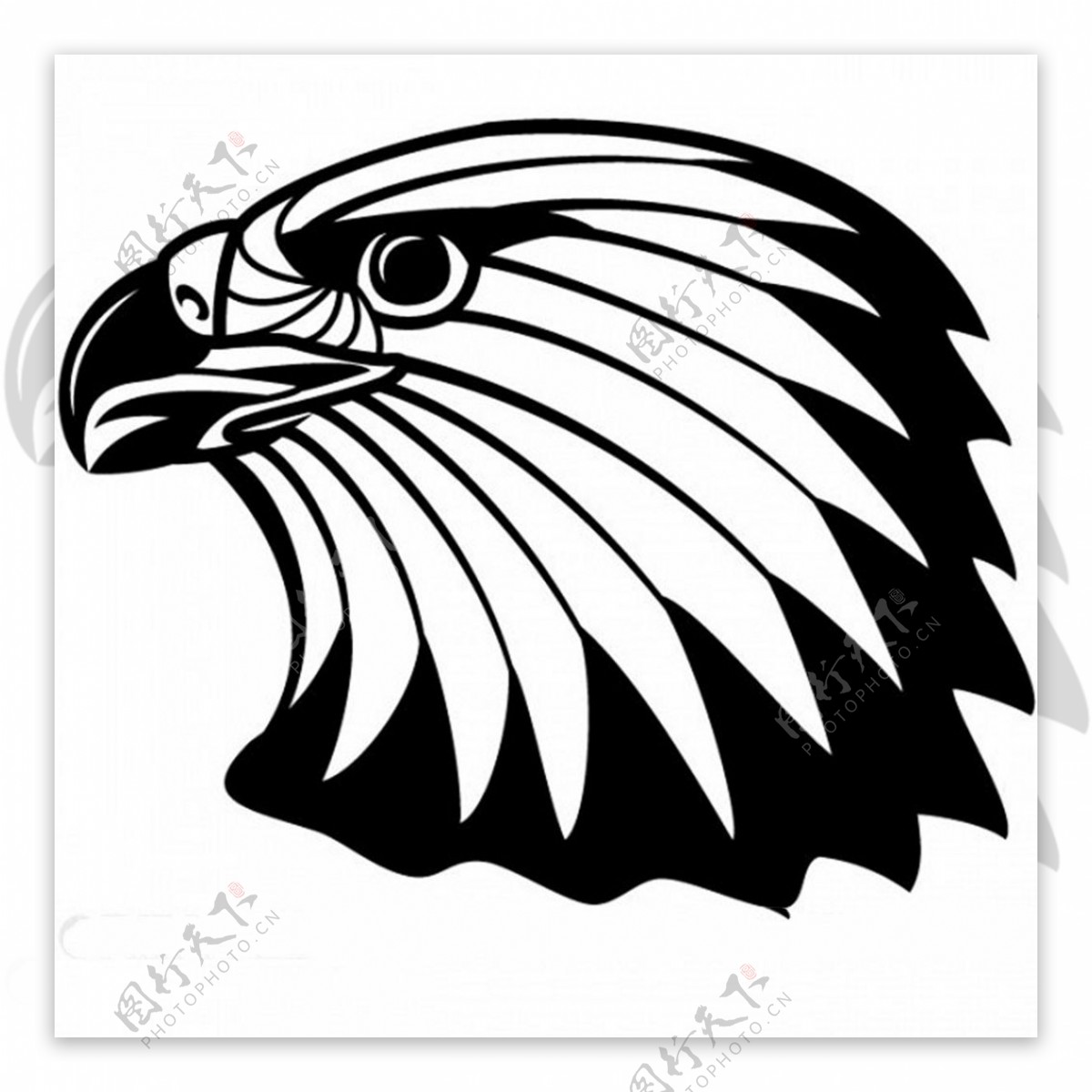 自由向量的秃头鹰的图形标志图标矢量