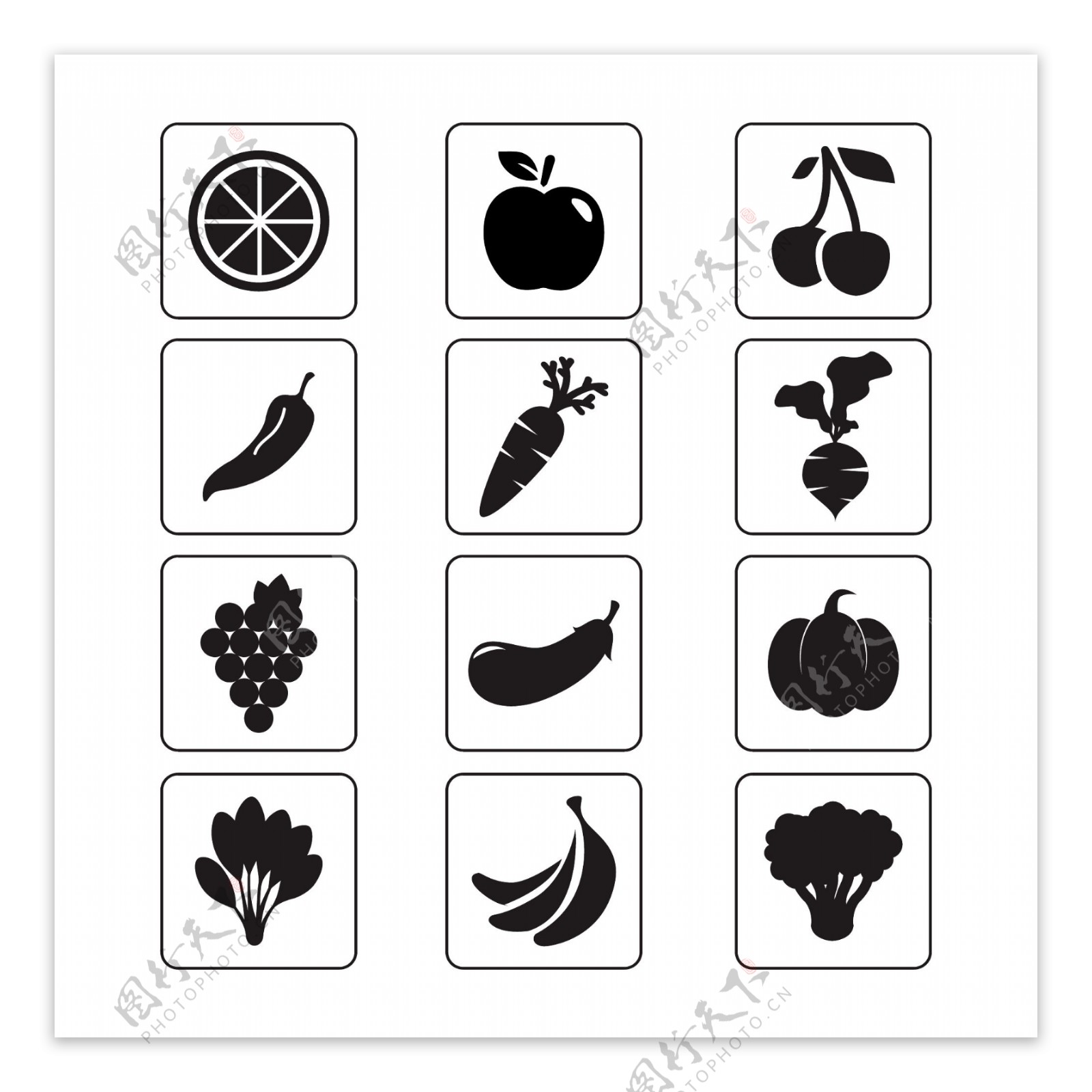 蔬菜和水果图标
