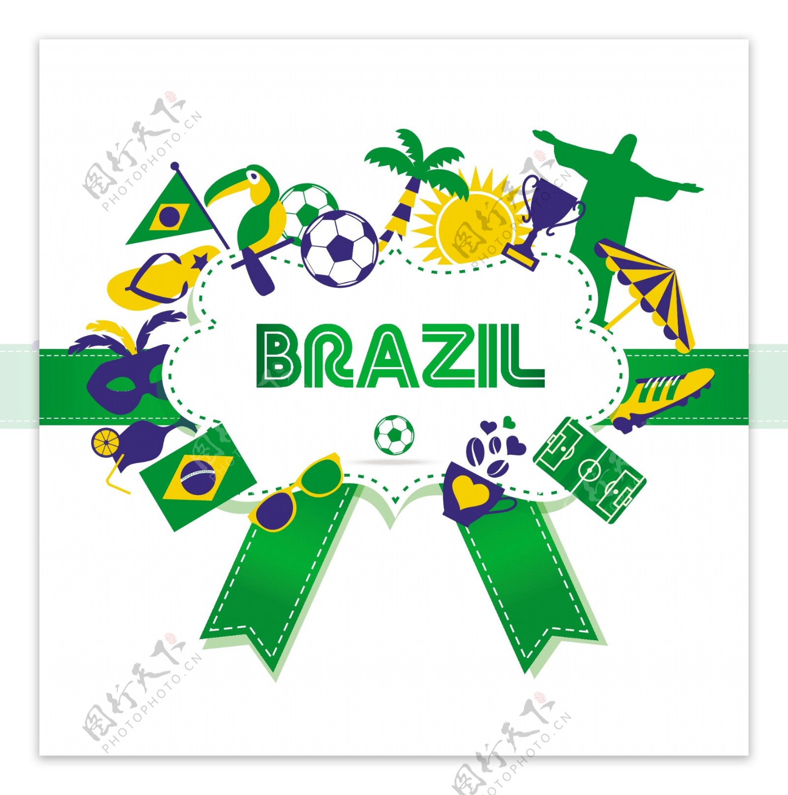 彩色巴西足球标志
