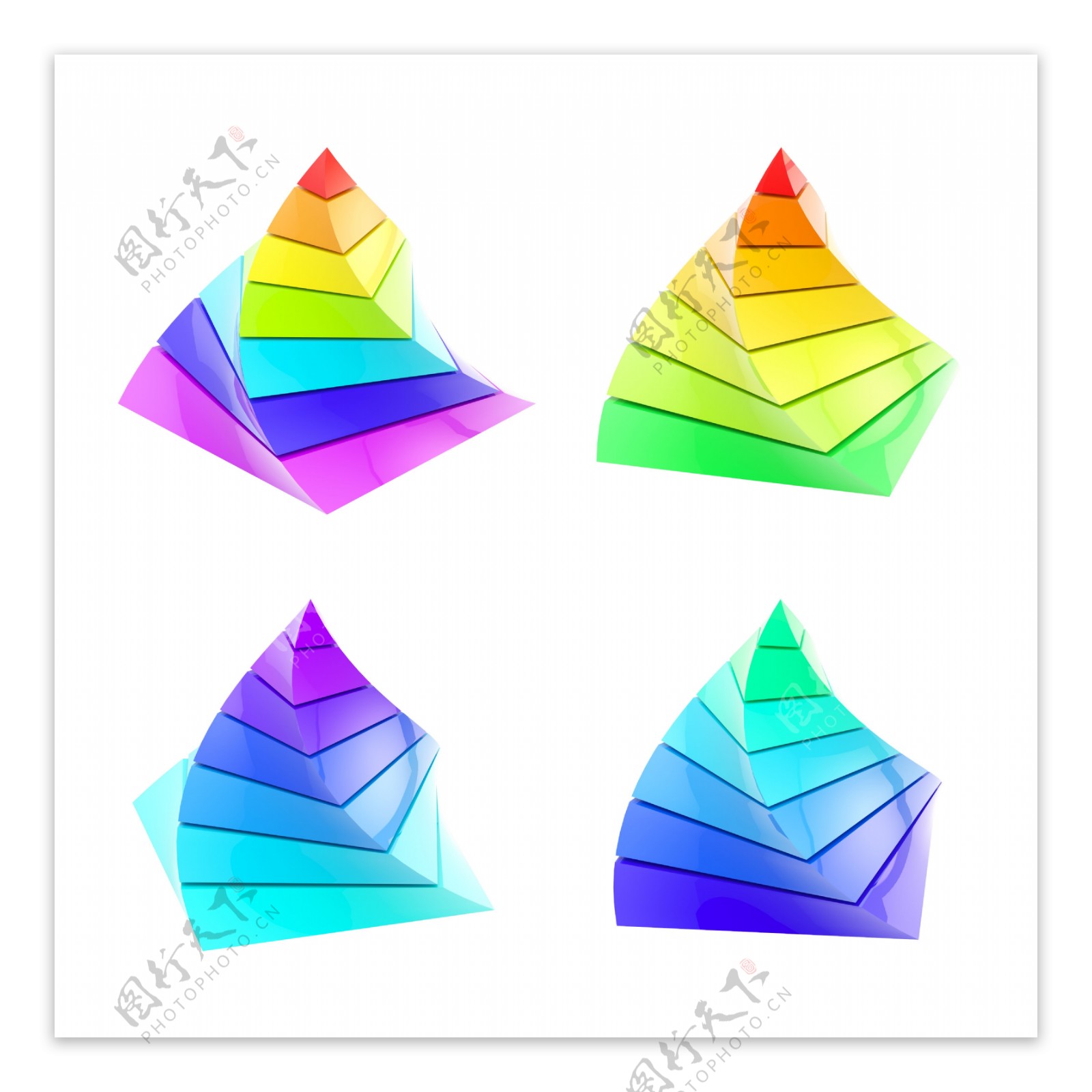 彩色立体金字塔图片