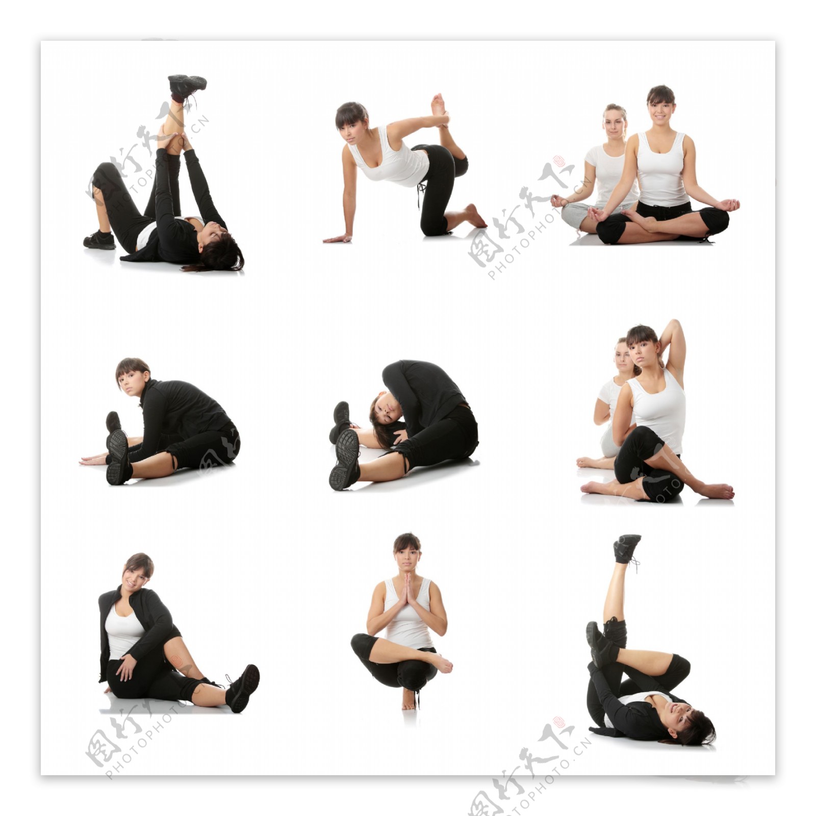 练瑜珈的美女图片