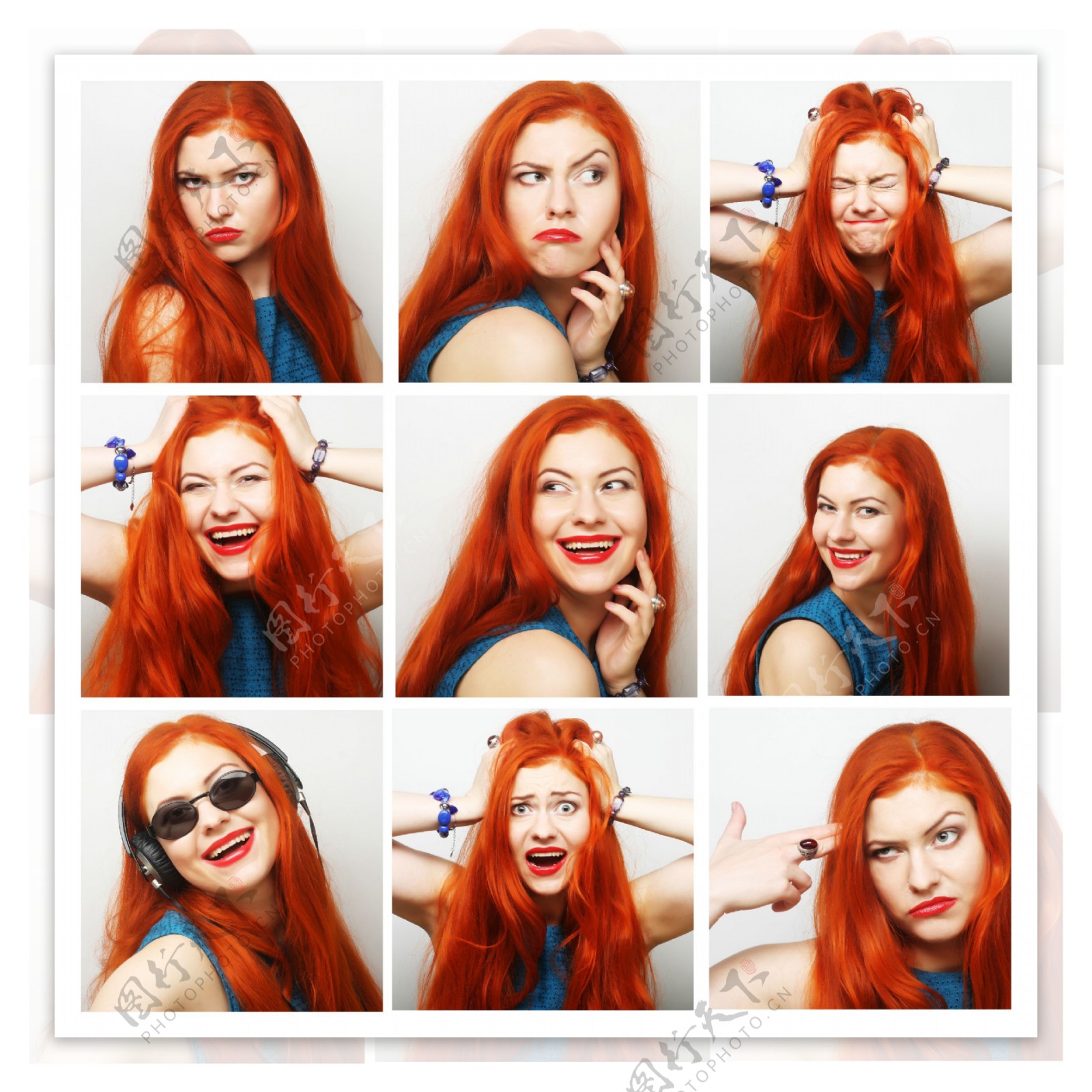 时尚的红头发美女图片