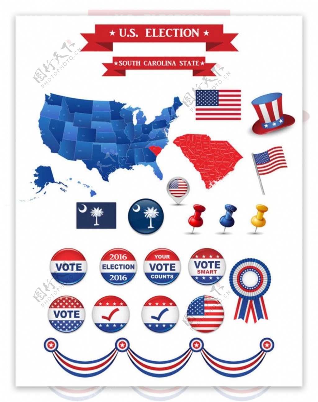 美国选举图标图片
