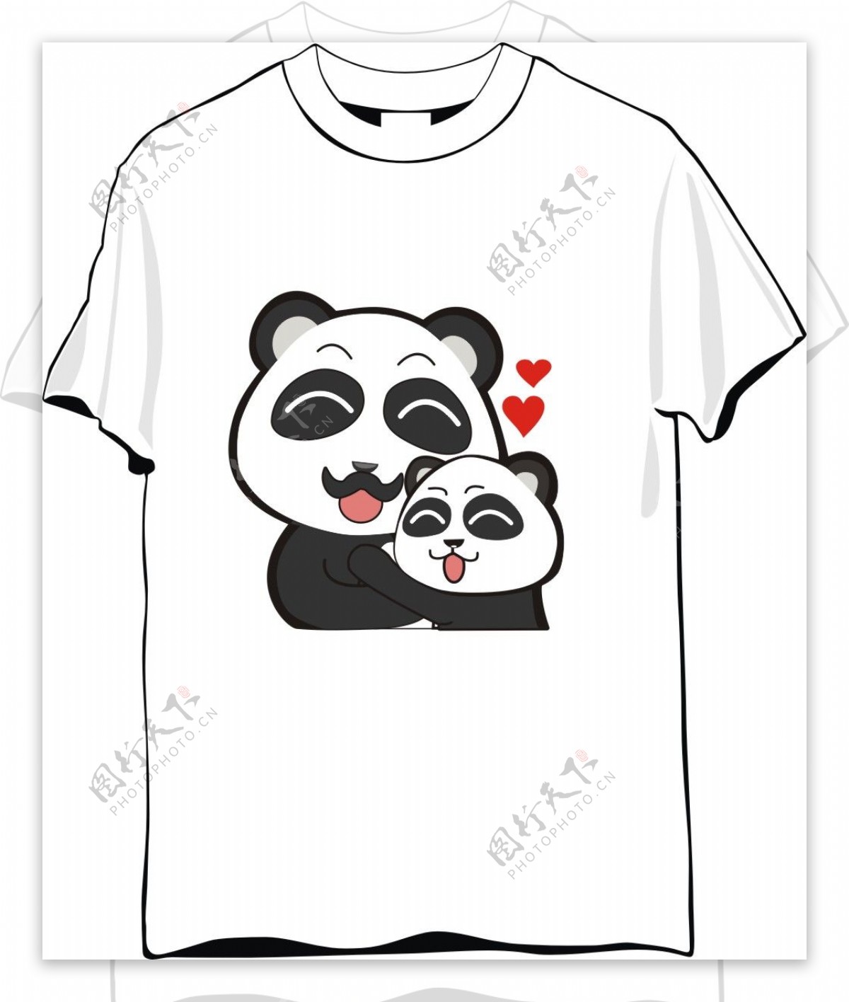 可爱熊猫T恤